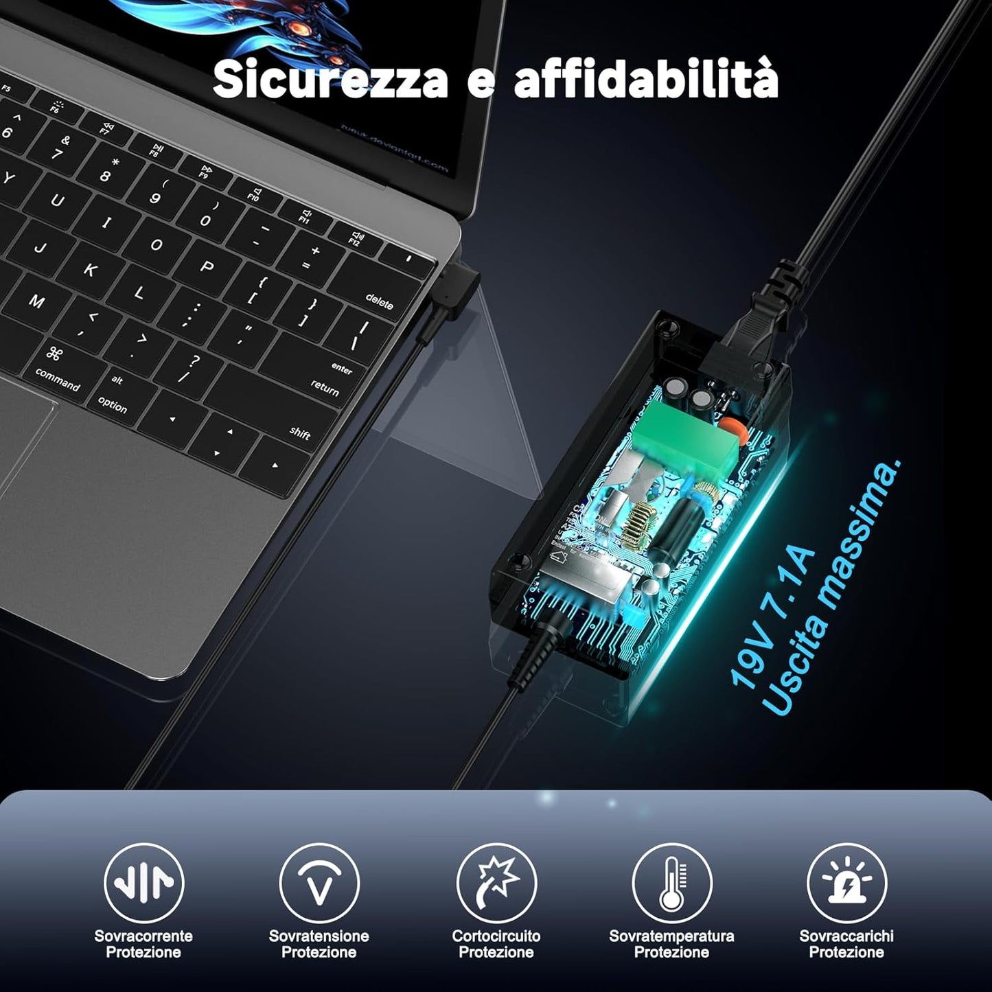 Alimentatore Di Rete per Computer Portatile, 135 W, 19 V, 7,1 A