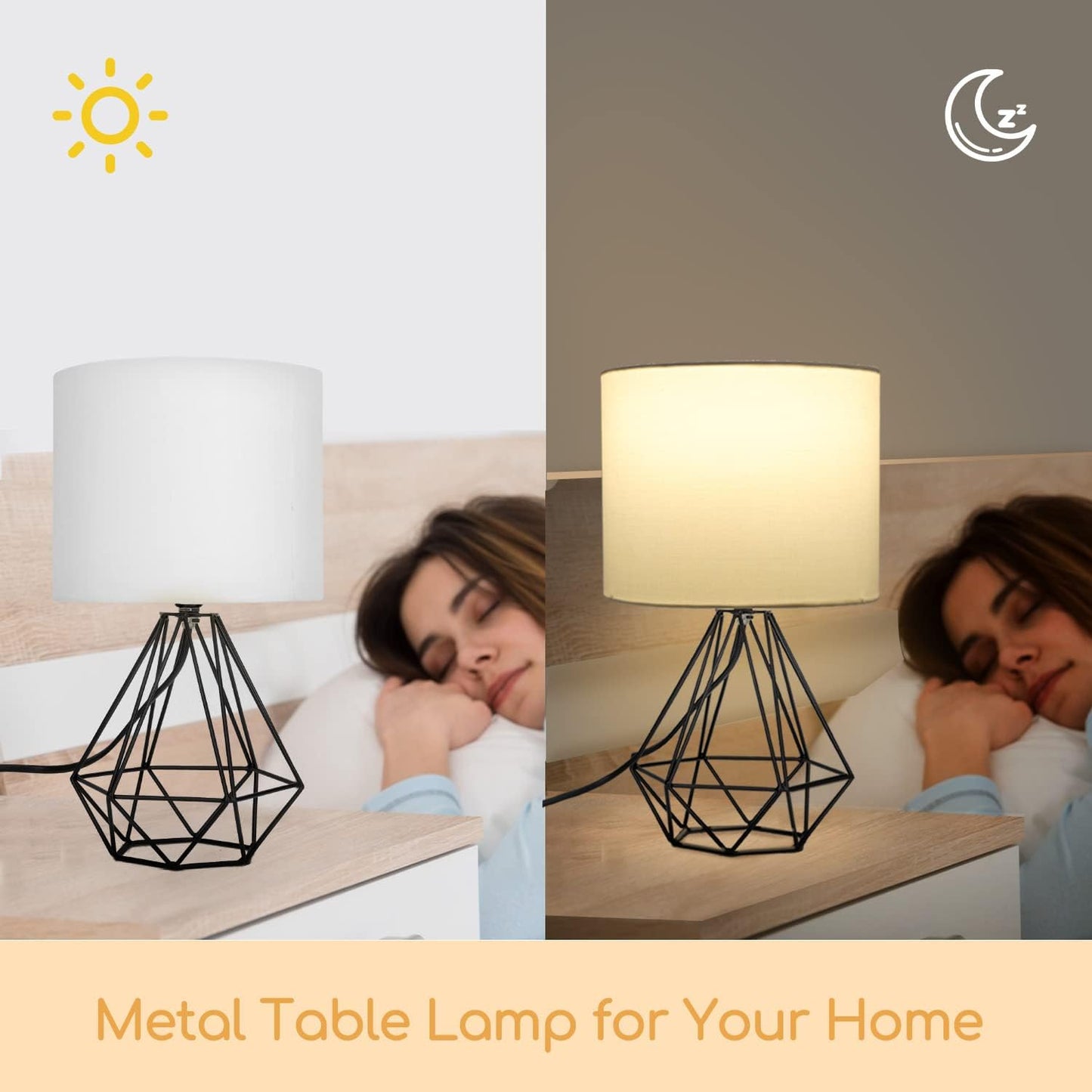 - Lampada Da Tavolo in Stile Industriale Retrò, Portalampada Con Attacco Piccolo E14, Lampada Comodino Con Base in Metallo E Paralume Bianco, Perfetto per Decorare Qualsiasi Stanza
