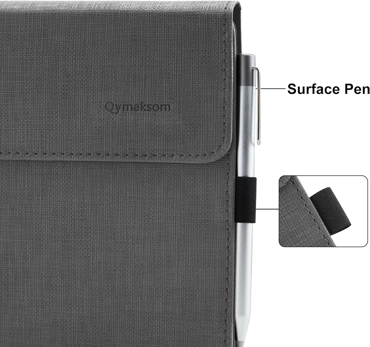 Custodia in Pelle per Microsoft Surface Pro 11 / Pro 10 / Pro 9 13 Pollici (2022), Custodia Protettiva Surface Pro 9 Con Multi Angolo, Cover Compatibile Con Tastiera Con Portapenne Grigio