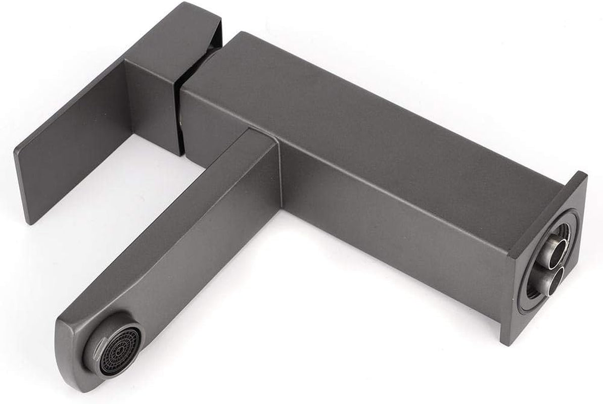 G1/2In Acciaio Inossidabile Satinato Rubinetto Grigio Rubinetto per Lavabo Corto Bagno Lavabo per Lavabo Lavabo Caldo E Freddo Lavabo(#2)