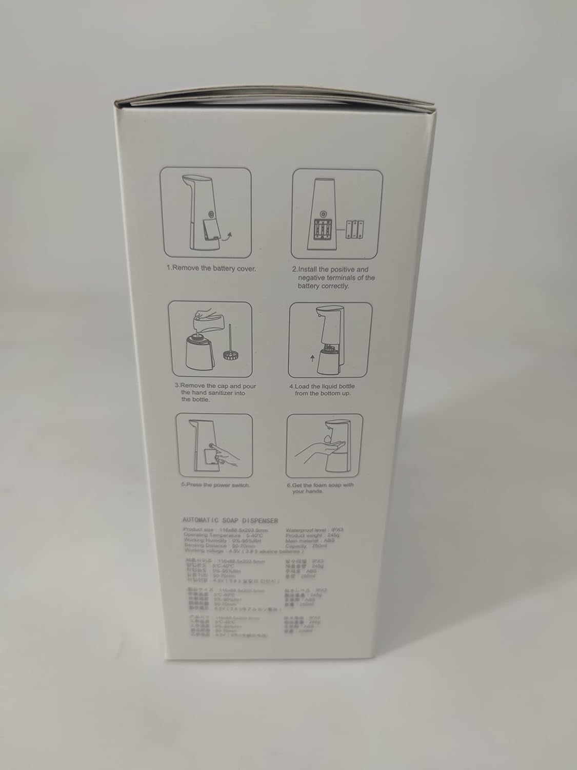 Dispenser Sapone Automatico, Dispenser Sapone 250Ml Con Sensore a Infrarossi Senza Contatto E Base Impermeabile per Bagno E Cucina