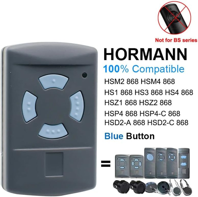 868,3 Mhz, Telecomando per Porta Del Garage, Trasmettitore a Mano, Compatibile Con Hormann HSM2 HSM4 HS1 HS2 HS4 HSE2 HSZ1 HSZ1 HSZ2 HSP4 HSP4-C HSD2-A HSD2-C Hörmann