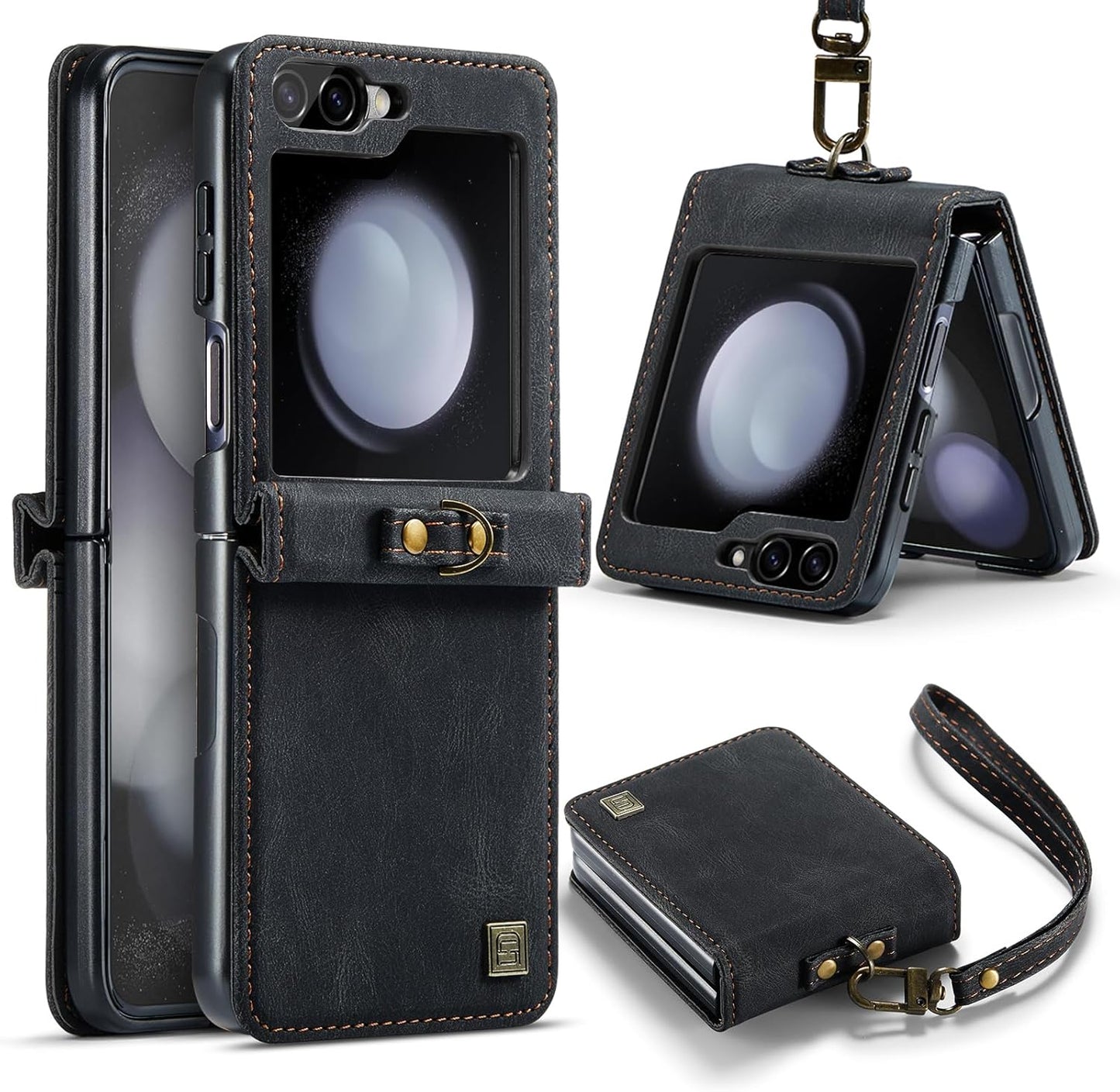 Custodia a Portafoglio per Galaxy Z Flip 5, Con Blocco RFID, Antiurto, Slot per Schede, Pelle PU Di Alta Qualità, Chiusura Magnetica, Custodia Verticale in Pelle Compatibile Con Samsung Galaxy Z