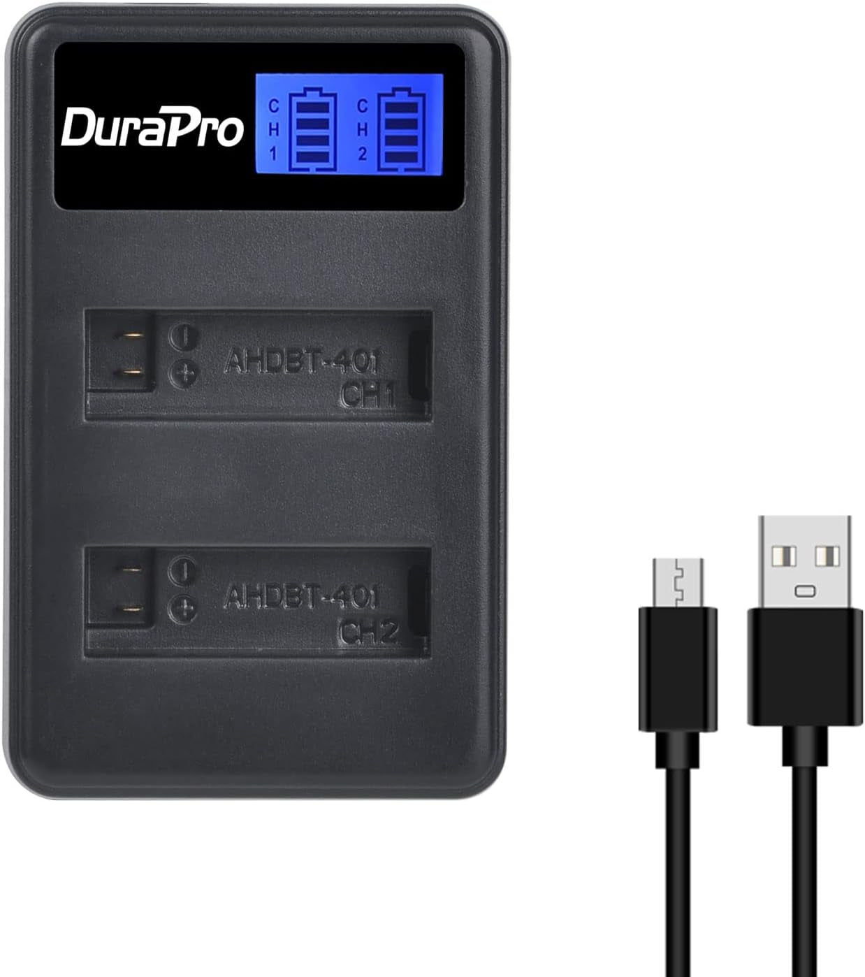 Batterie AHDBT-401 (4 Confezioni) 1500 Mah + LCD Dual USB Charger per Gopro 4 Batteria Gopro Hero 4 Nero/Argento Batterie Fotocamera
