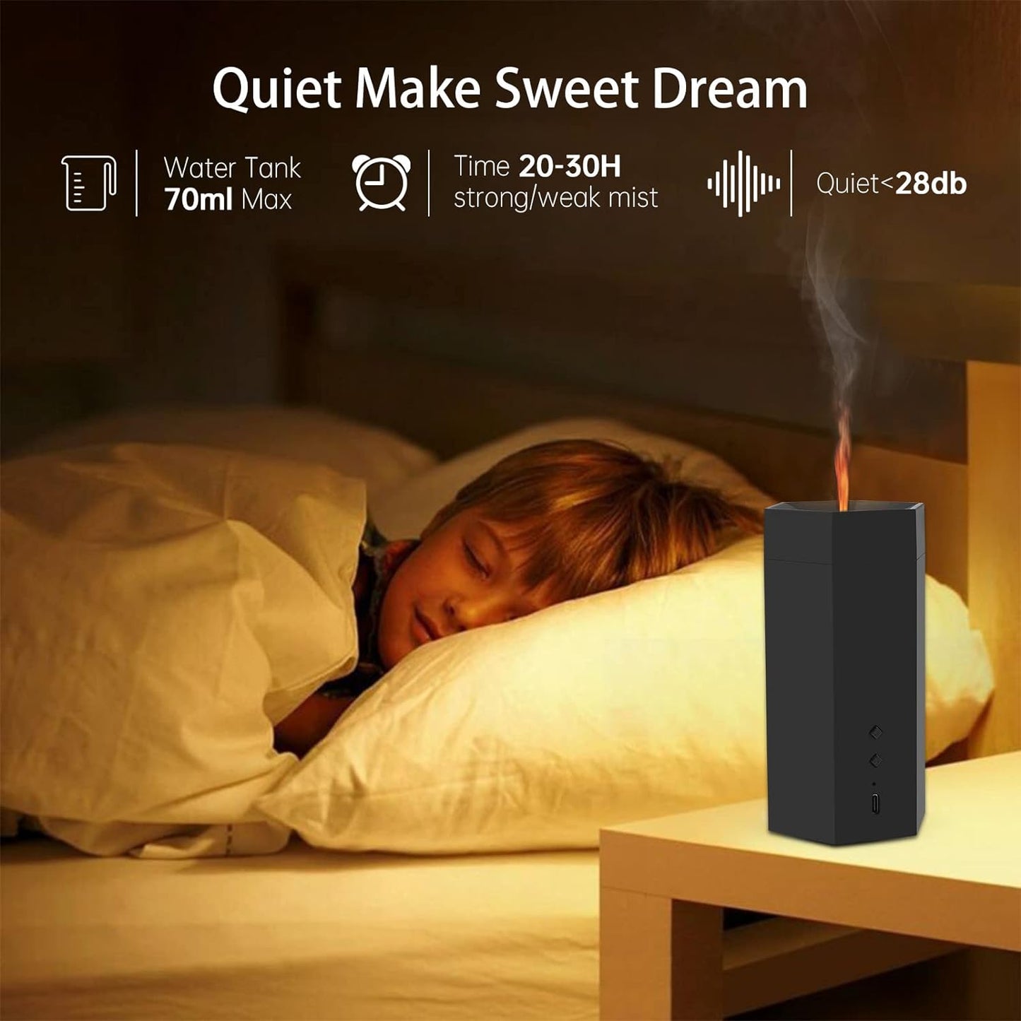 Diffusore Di Oli Essenziali E Di Aromi Senza Fili Effetto Fiamma, Ricaricabile, Luce Regolabile, Spegnimento Automatico - Diffusore Ambiente Elettrico per Yoga, Casa, Ufficio, Camera Da Letto