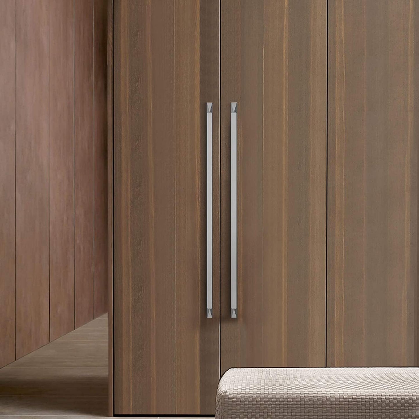 10 Pezzi Maniglie Armadio Maniglie Cassetti Maniglie in Alluminio -LS7024SNB128 Maniglie Argento per Cucina, Bagno, Camera Da Letto, Ufficio Maniglie Porte Interne Distanza Dei Fori 128Mm
