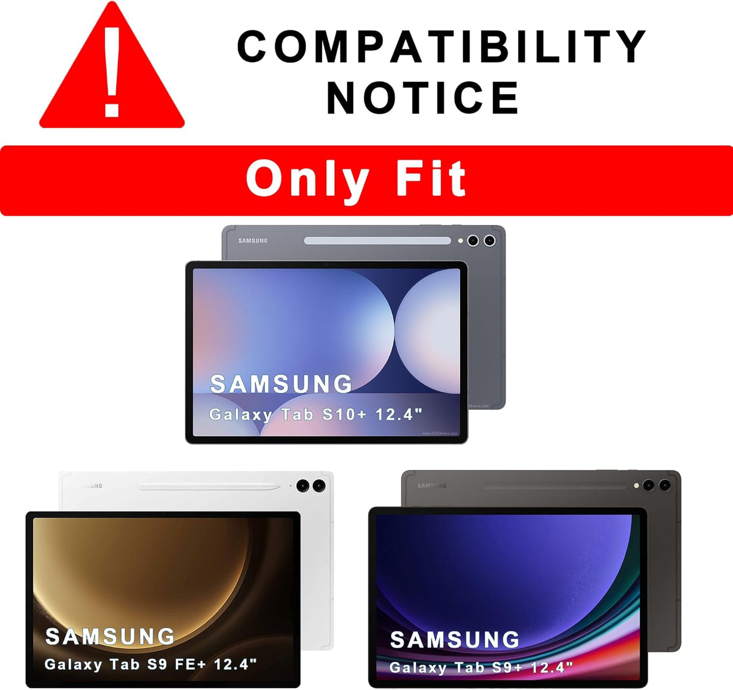 Custodia per Galaxy Tab S9 FE+/S9+/S10+ 12,4 Pollici Con Tastiera QWERTZ – Tastiera Rimovibile Con Touchpad & 7 Illuminazione Colorata – Custodia Tastiera per Samsung Galaxy Tab S10+ Plus/S9 FE