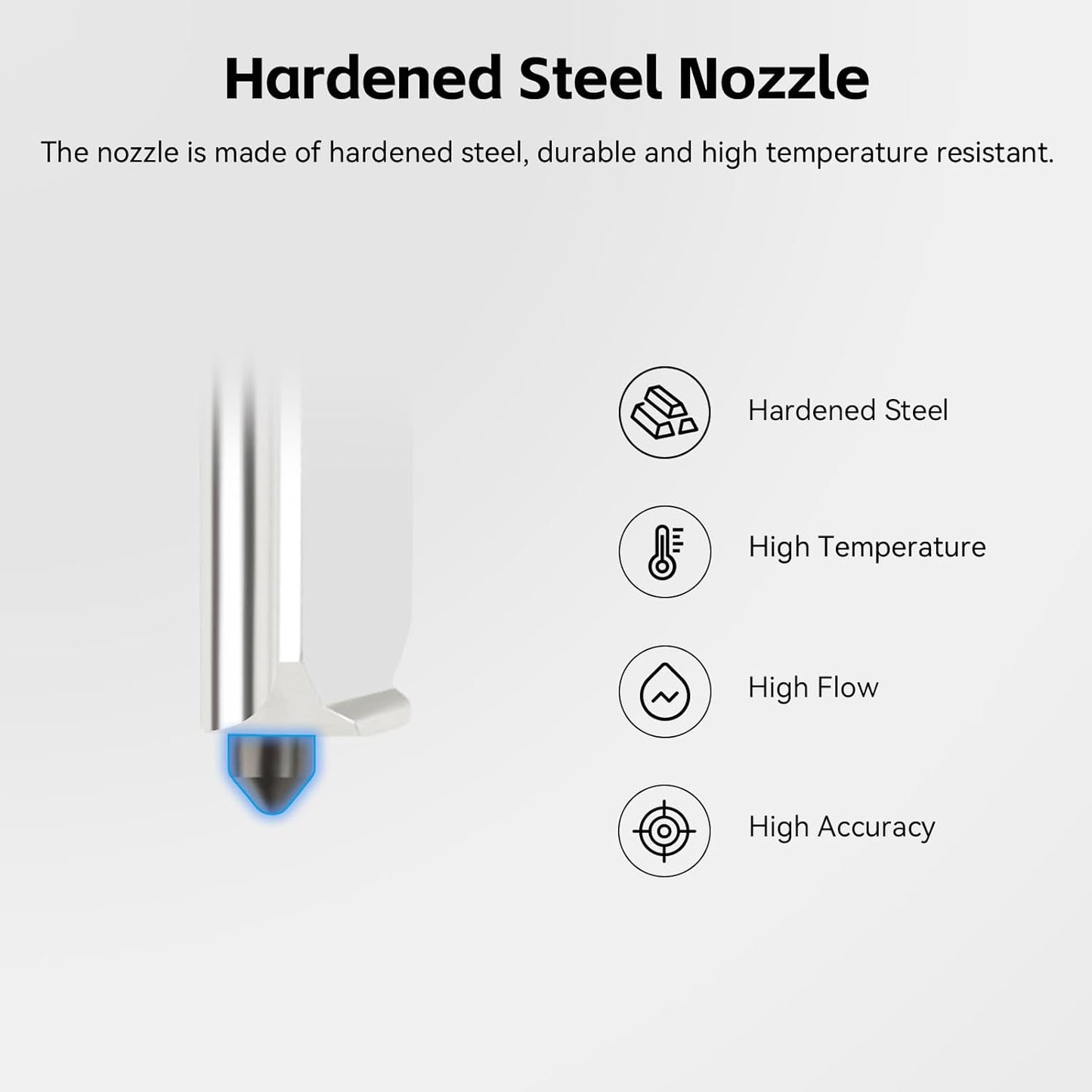 Hotend 0,8Mm High Temp&Fast Speed Ugello Hardened Steel+Chrome Plated Brass Heating Block Con Calza in Silicone Integrated Structure SOLO Compatible with Bambu Lab A1&A1 Mini