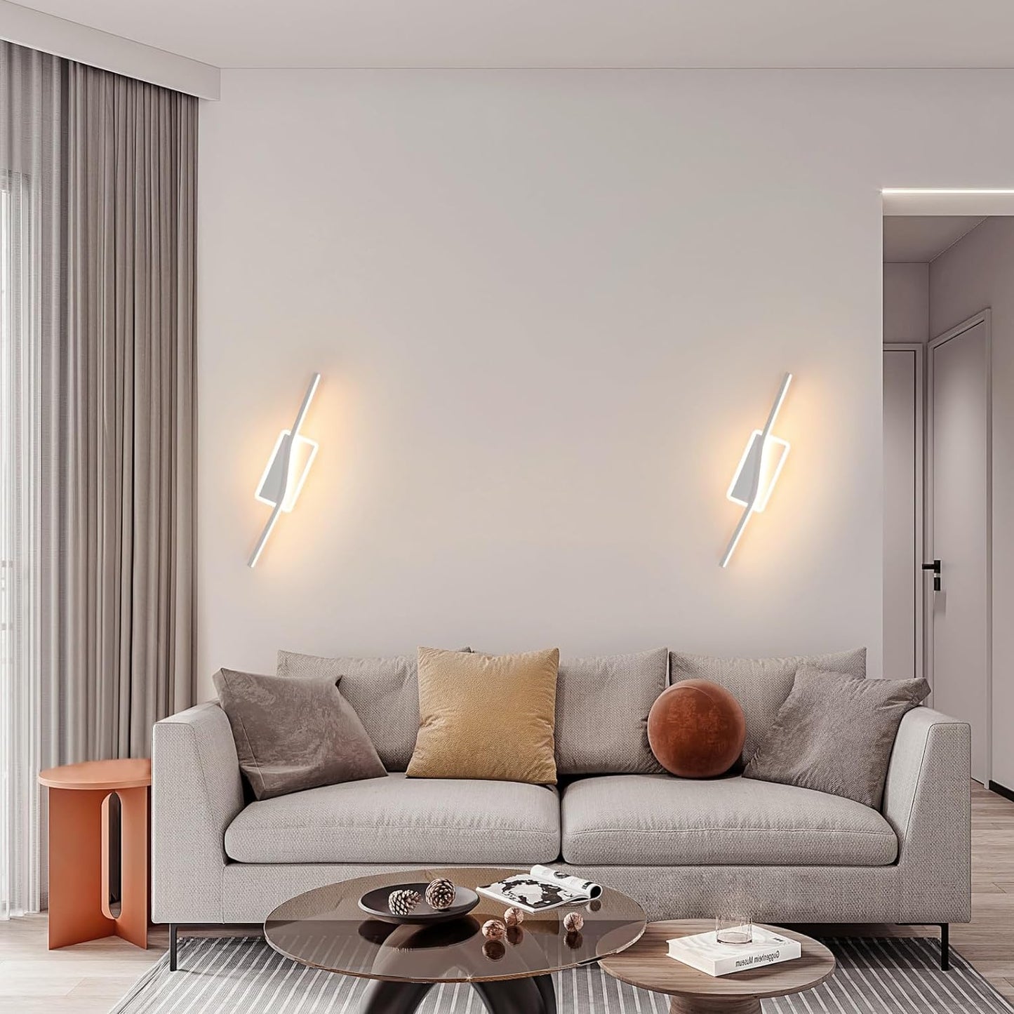 Applique Da Parete Interno, Lampada Da Parete LED Moderna 12W, Luce Bianco Caldo 3000K Lampada a Muro Interni per Camera Da Letto, Soggiorno, Corridoio, Scale