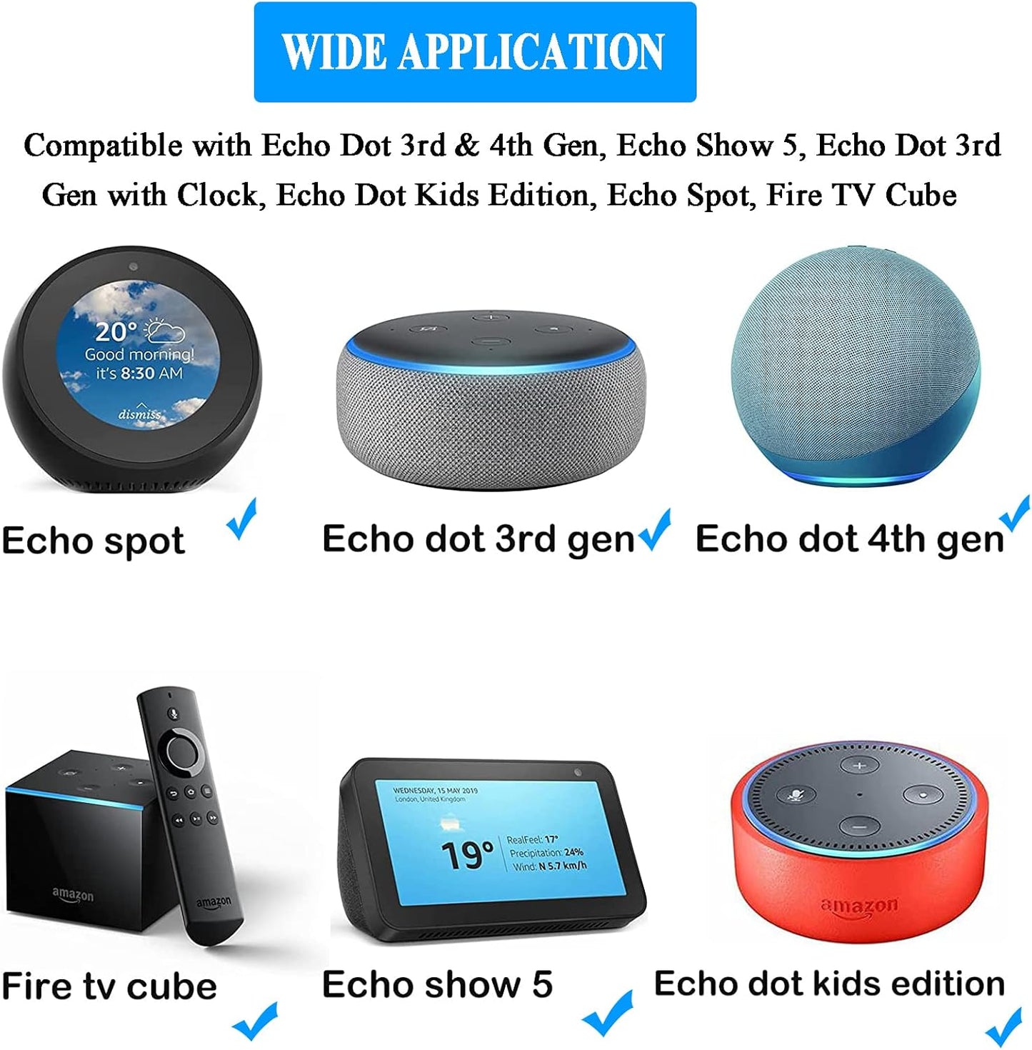 Gonine 15W Adattatore Di Alimentazione per Amazon Echo Dot, Echo Dot 3A Generazione, Cavo Fire TV Cube