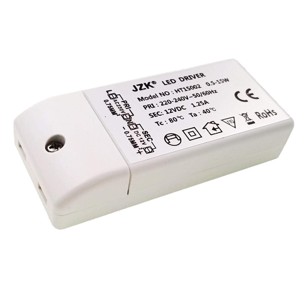 Ingresso: 220-240 V, Uscita DC 12V 1.25A, 15W Trasformatore Convertitore Alimentatore Tensione Costante per Illuminazione Lampada Lampadina LED, 9.1×4.1×1.9 Cm