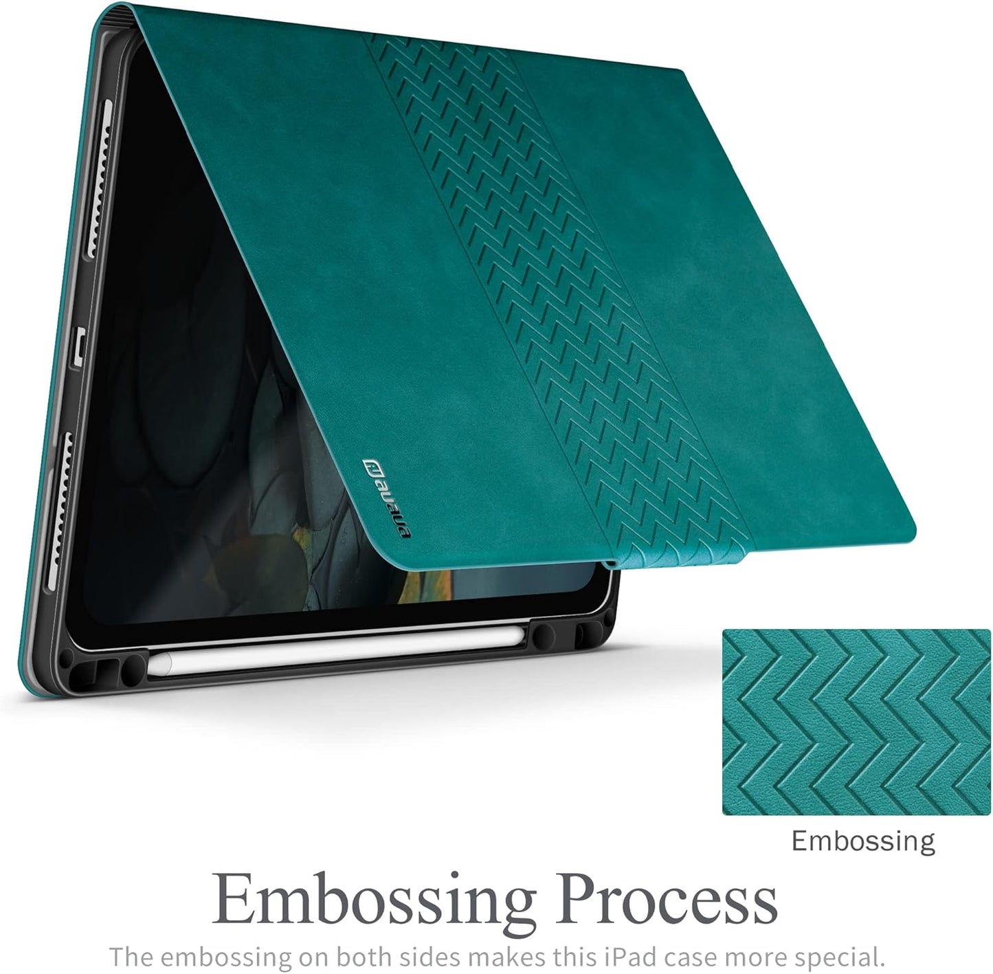 Custodia per Ipad Pro 12.9" 2021/2020/2018 (5A/4A/3A Generazione), Con Portapenne Integrato, Auto Svegliati/Sonno (Verde)
