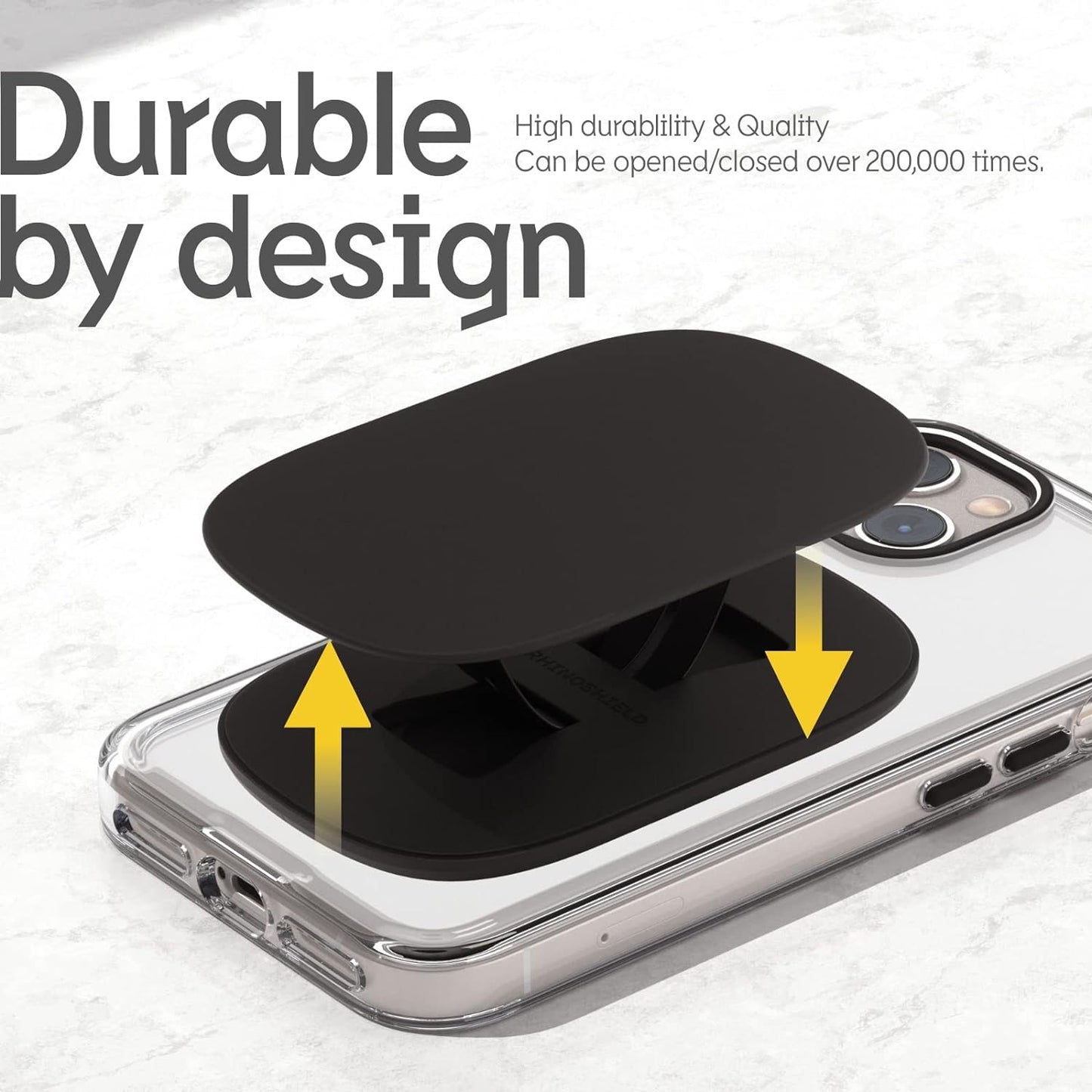 GRIPMAX Compatible with Magsafe - Grip, Stand, and Selfie Holder for Phones and Cases, Repositionable and Durable, Best Paired with Phone Cases for Magsafe - Black
