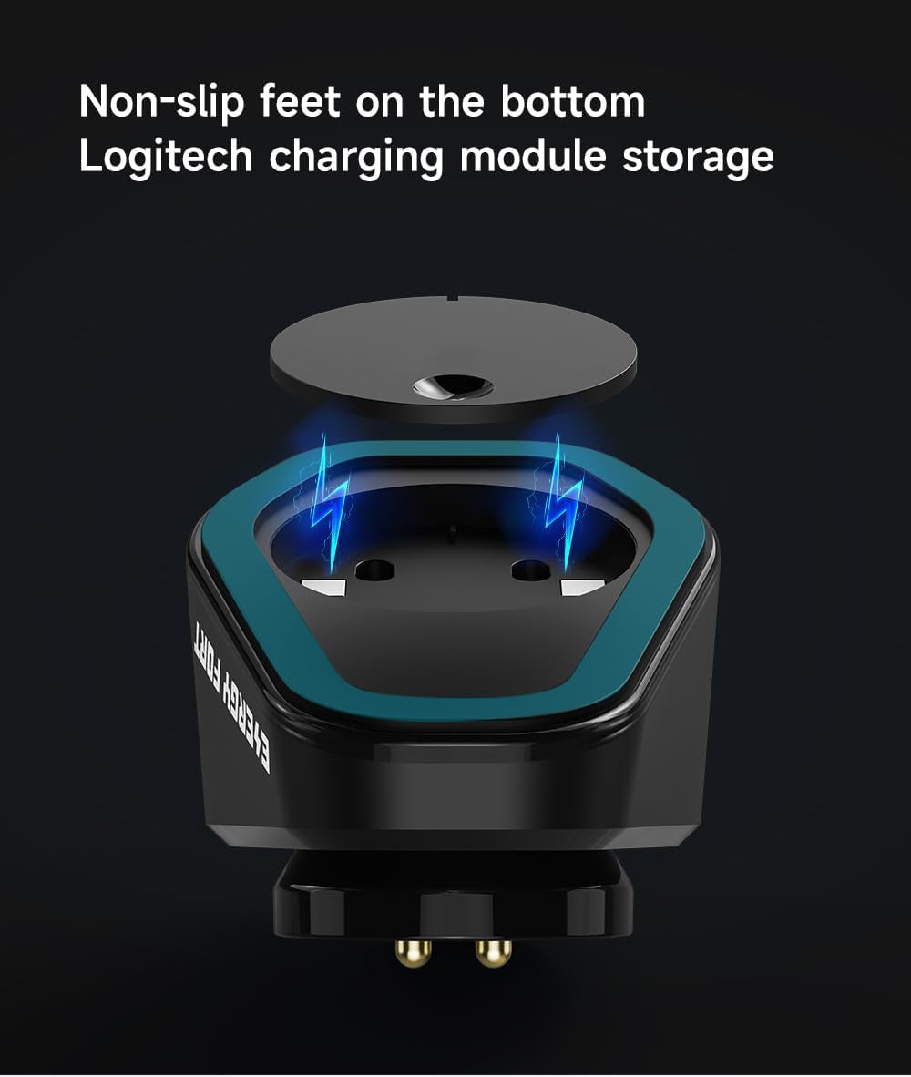 Di Ricarica per Razer E Logitech Mouse Wireless, Adatto per Razer Naga Pro/Deathadder V2 Pro/Viper Ultimate, per Logitech G Pro/G502 X PLUS/G903 Lightspeed, Magnetico Mouse Dock -Nero/Rgb