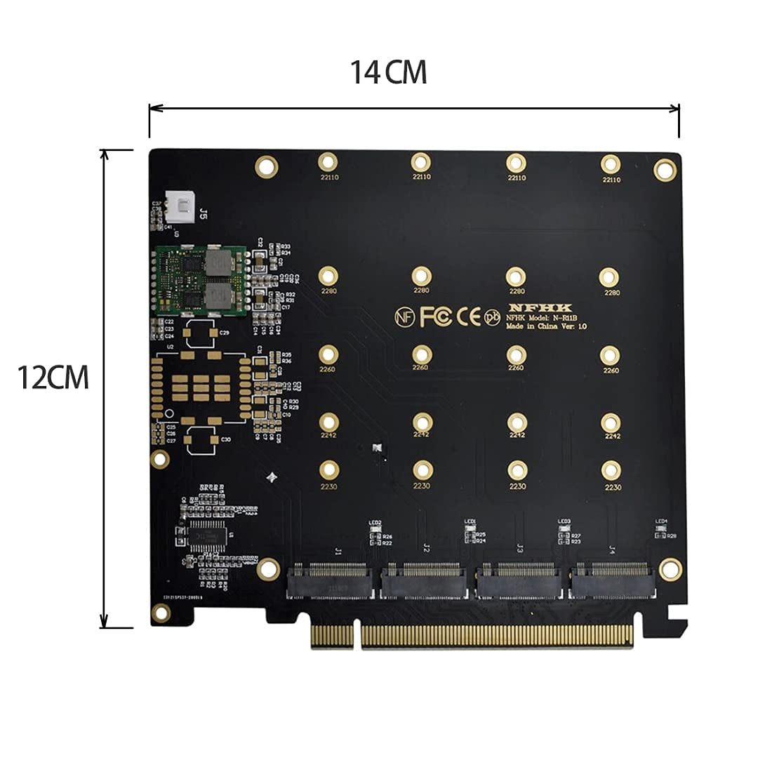 CY M.2 NVME Gen 3.0 Adattatore NVME M.2 AHCI X4 a PCI-E Express 3.0 Gen3 X16 Raid Card Con Ventola VROC Raid0 Hyper Adapter