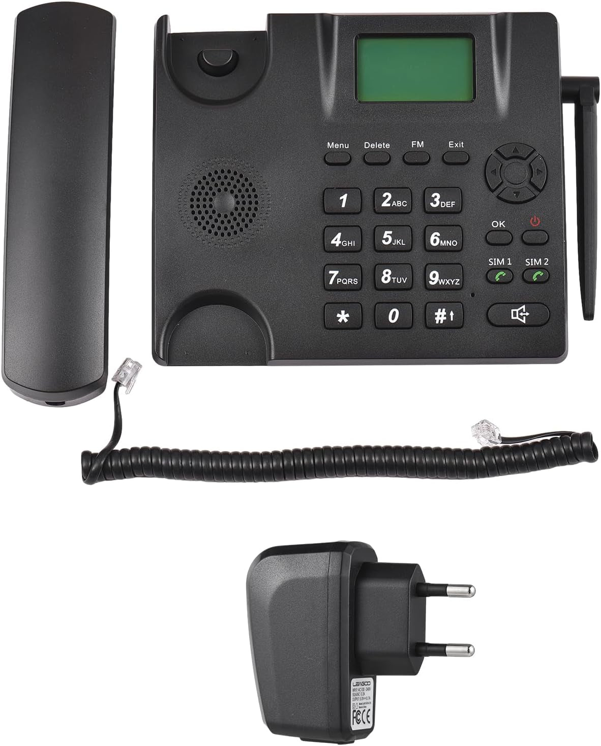Telefono Fisso Con Sim, GSM850/900/1800/1900MHZ, Dual SIM Segnale 2G, Telefono Fisso Anziani Con Funzione Registrazione, per Casa, Ufficio, Hotel