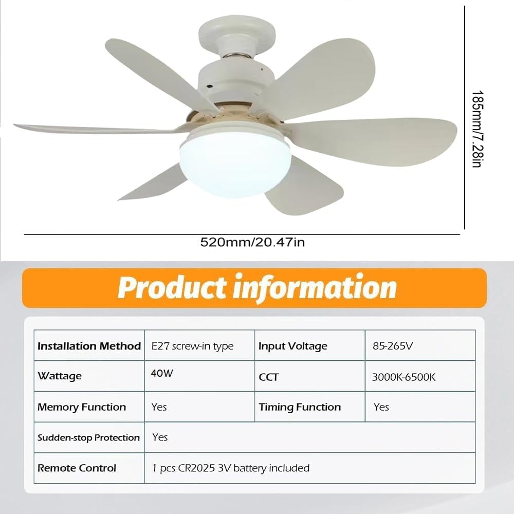 Ventilatore Da Soffitto Con Illuminazione E Telecomando, E26/E27, Lampada Da Soffitto Con Ventilatore, Lampada Da Soffitto LED Da 40 W, Con Ventilatore, Velocità Del Vento Regolabile, 3
