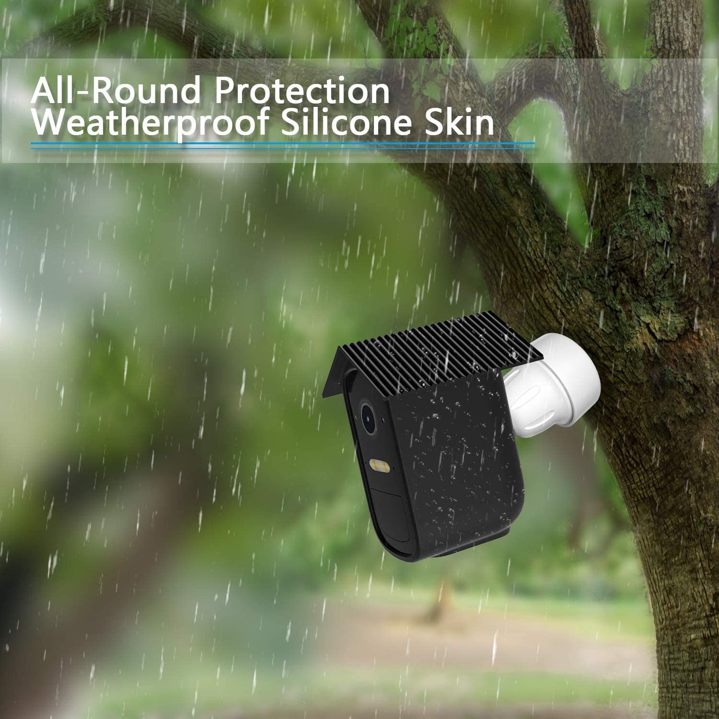 Custodia in Silicone Resistente Alle Intemperie per Eufycam 2C / 2C Pro, 2 Pezzi per Telecamera Di Sorveglianza Domestica, in Silicone Impermeabile, Colore: Nero