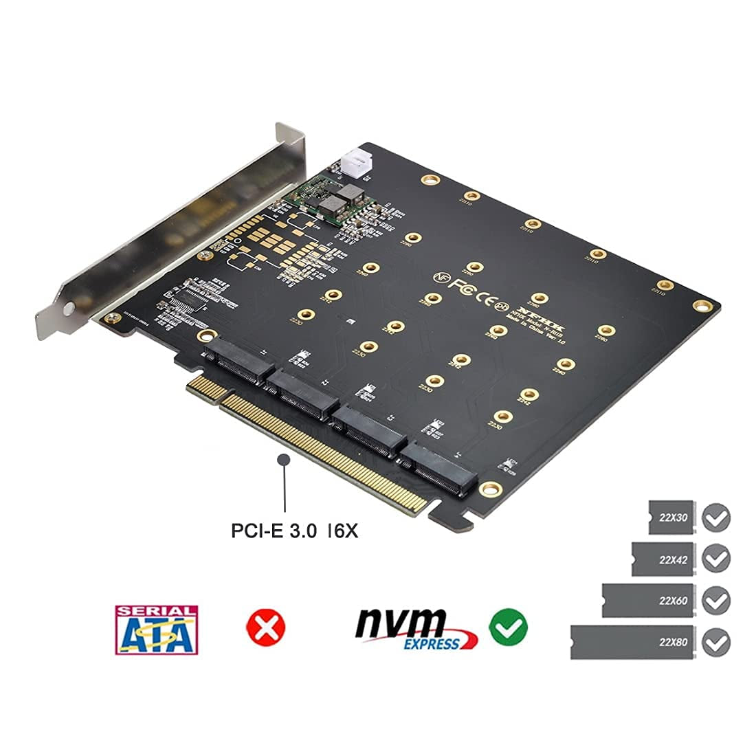 CY M.2 NVME Gen 3.0 Adattatore NVME M.2 AHCI X4 a PCI-E Express 3.0 Gen3 X16 Raid Card Con Ventola VROC Raid0 Hyper Adapter