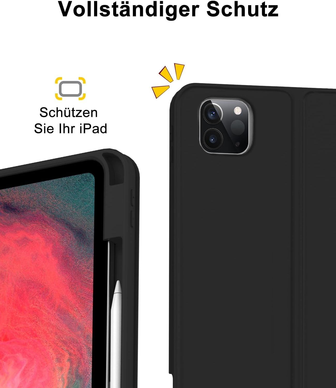 Custodia per Ipad Pro 11 Con Tastiera 2022 – Ipad Air 5 2022 Con Trackpad Tastiera, Tastiera Magnetica Rimovibile, per Ipad Pro 11 4/3/2/1, Ipad Air 5/Air 4 2020, Nero