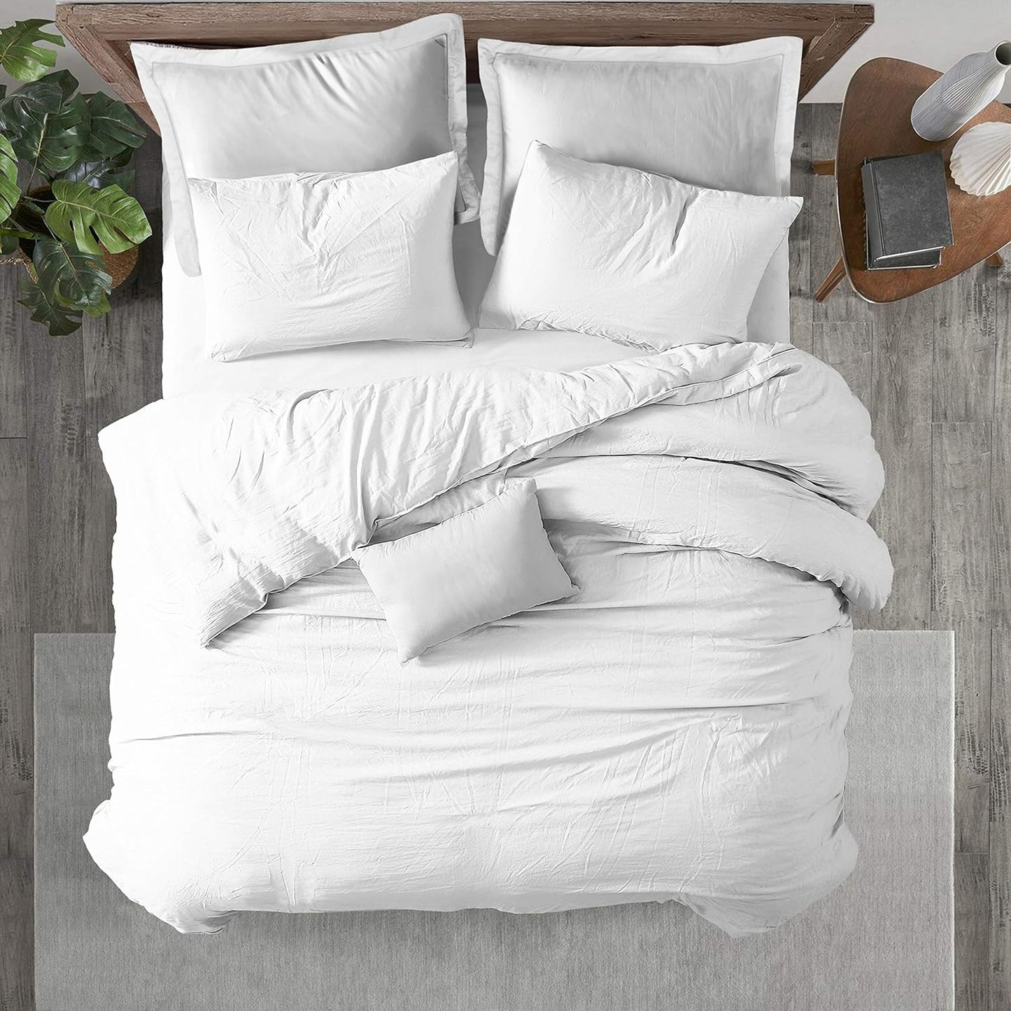 Hostelería – Set Di 3 Pezzi Copripiumino Bianco Hotel, Lenzuolo Con Angoli, Federa per Cuscino, 50% Cotone E 50% Poliestere, Letto 180 X 190/200 Cm