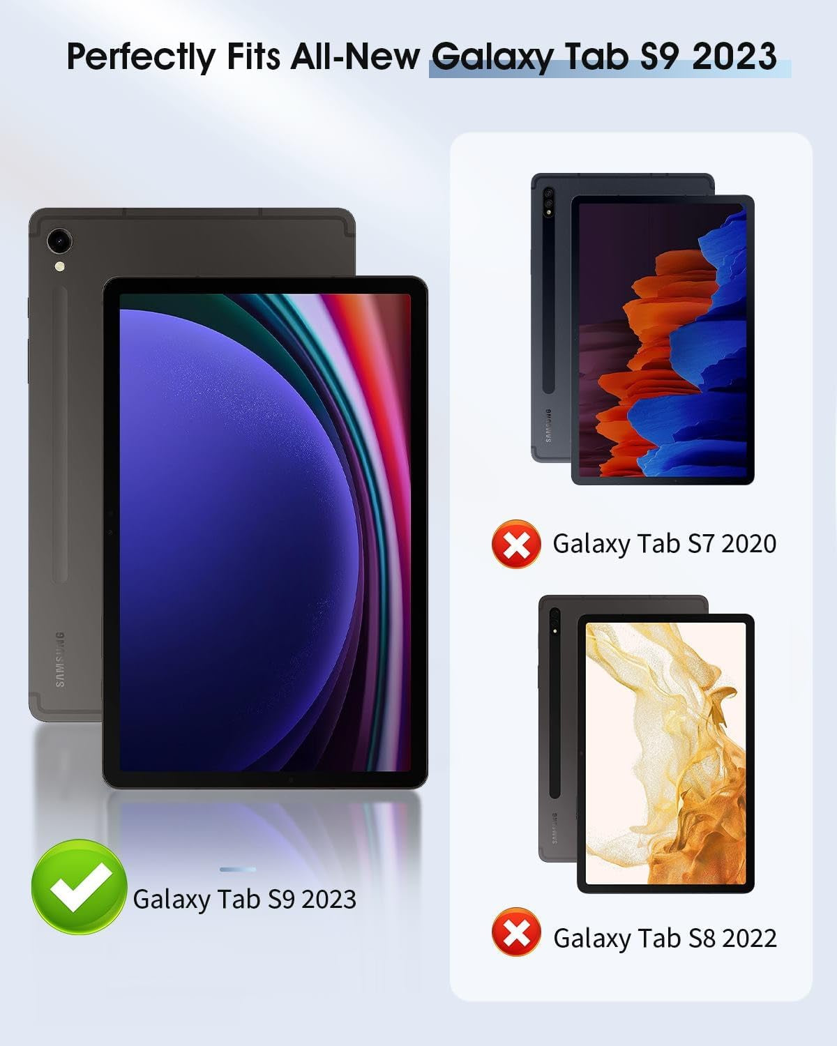 Custodia Magnetica Compatibile Con Galaxy Tab S9 2023 SM-X710/SM-X716B/SM-X718U, Cover per Galaxy Tab S9 11 Inch, Sottile E Leggero Supporto Con Slot Incorporato per S Pen, Nero