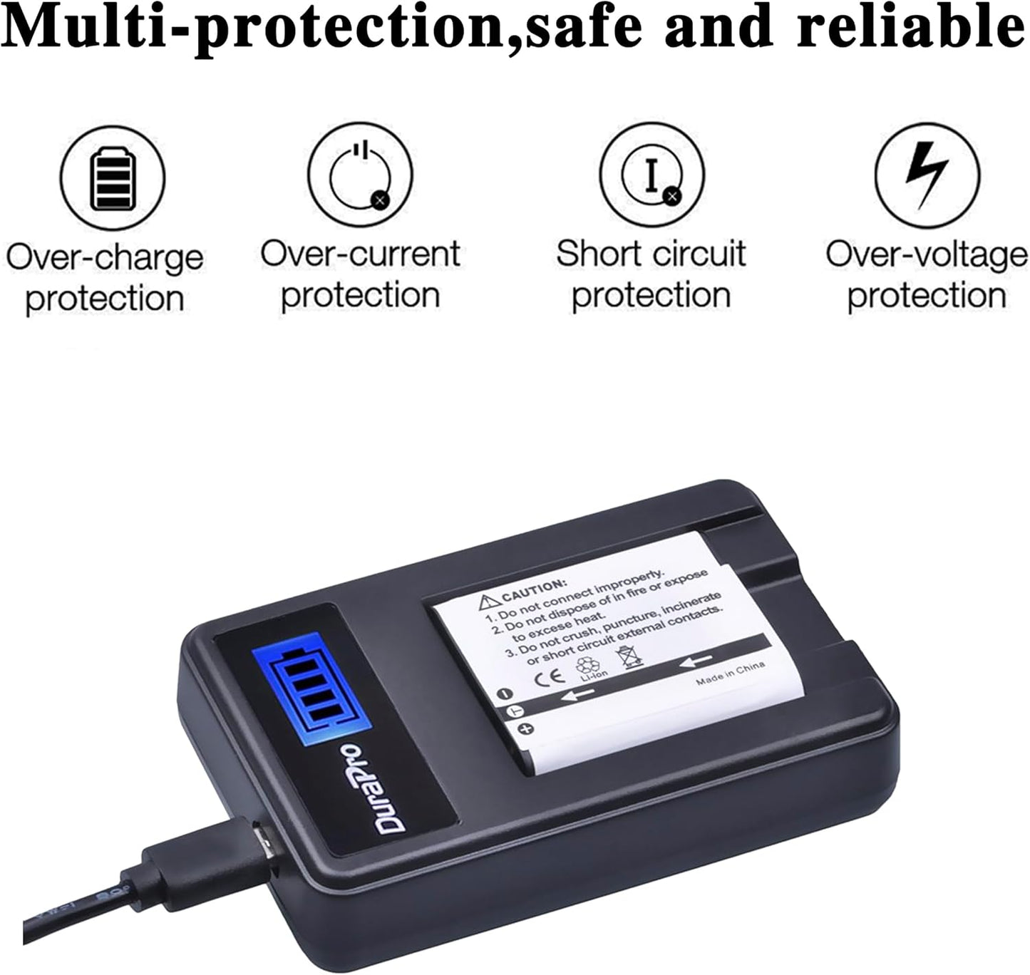 Durapro 2Pcs LI-90B,LI-92B Battery + LCD USB Charger for Olympus Tough TG-5, Tg-Tracker, SH-1, SH-2, SP-100 IHS, Tough TG-1 Ihs, Tough TG-2 Ihs, Tough TG-3, Tough TG-4, SH50 Ihs, SH60, XZ-2 Ihs Camera