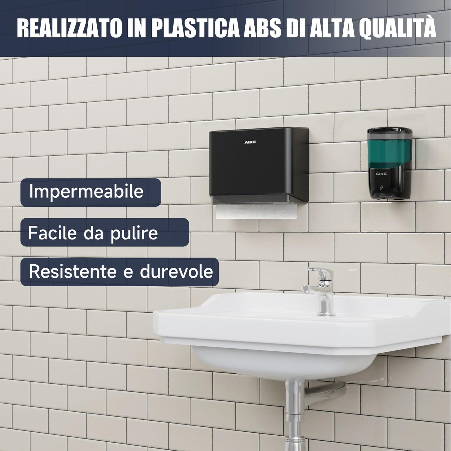 Dispenser Carta Asciugamani Da Parete, Dispenser Di Asciugamani Con Piega a V Compatibile Con Piega a C, Adatto per Carta Piegata Dimensioni 25,3X8 (Cm), Può Contenere 200 Asciugamani Di Carta