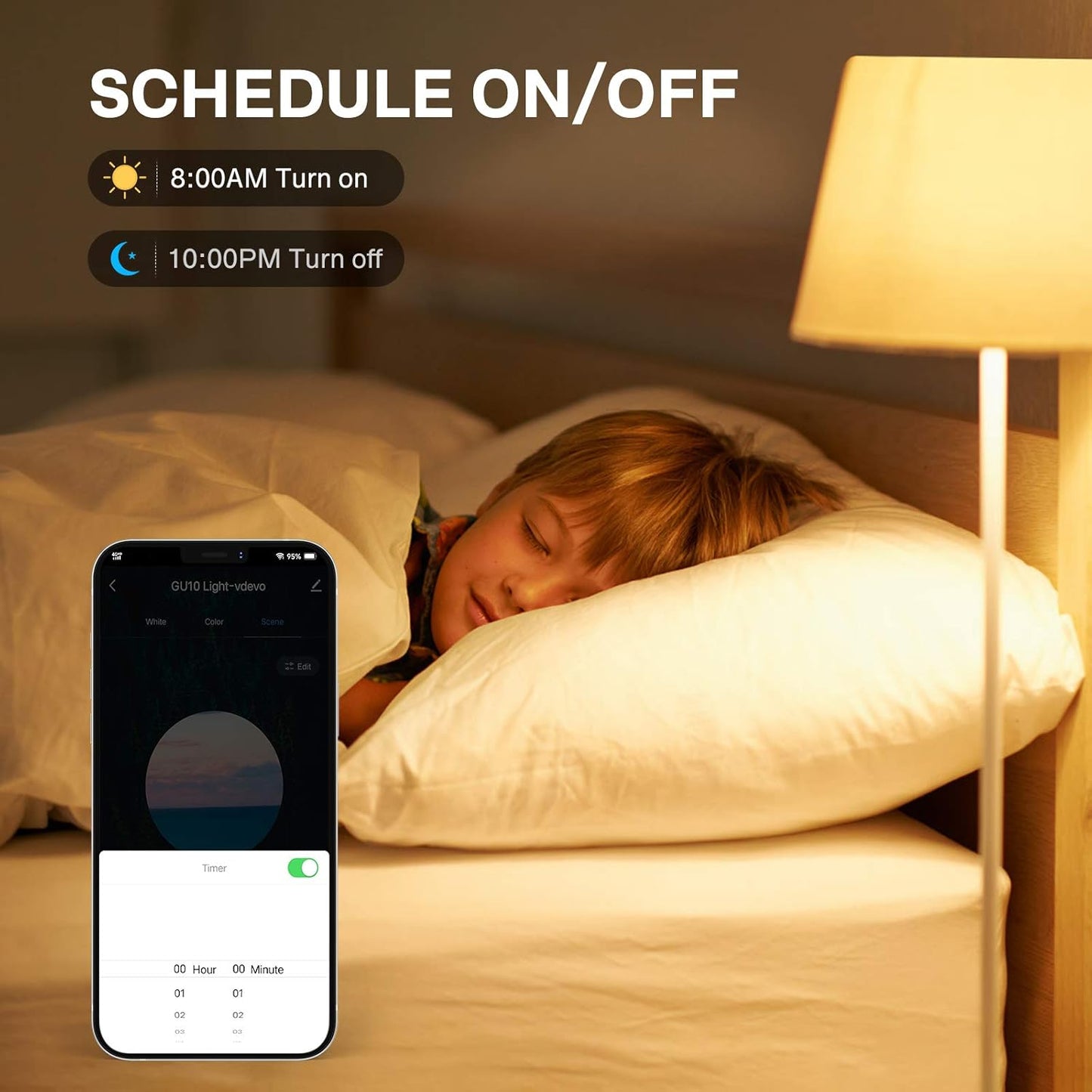 GU10 Alexa, 5W=50W 500LM Decorazione Natalizia GU10 LED, Faretti GU10 Multicolore GU10 Smart WIFI Compatibile Google Home, Lampadina LED GU10 Telecomando APP Controllo Vocale, Timer, 4 Pezzi
