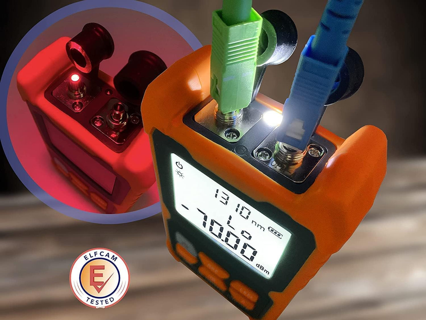 ® - E-200 Multimetro Ottico Portatile Unico, Fotometro Con VFL, Campo Di Prova: Da -70 Dbm a +6 Dbm