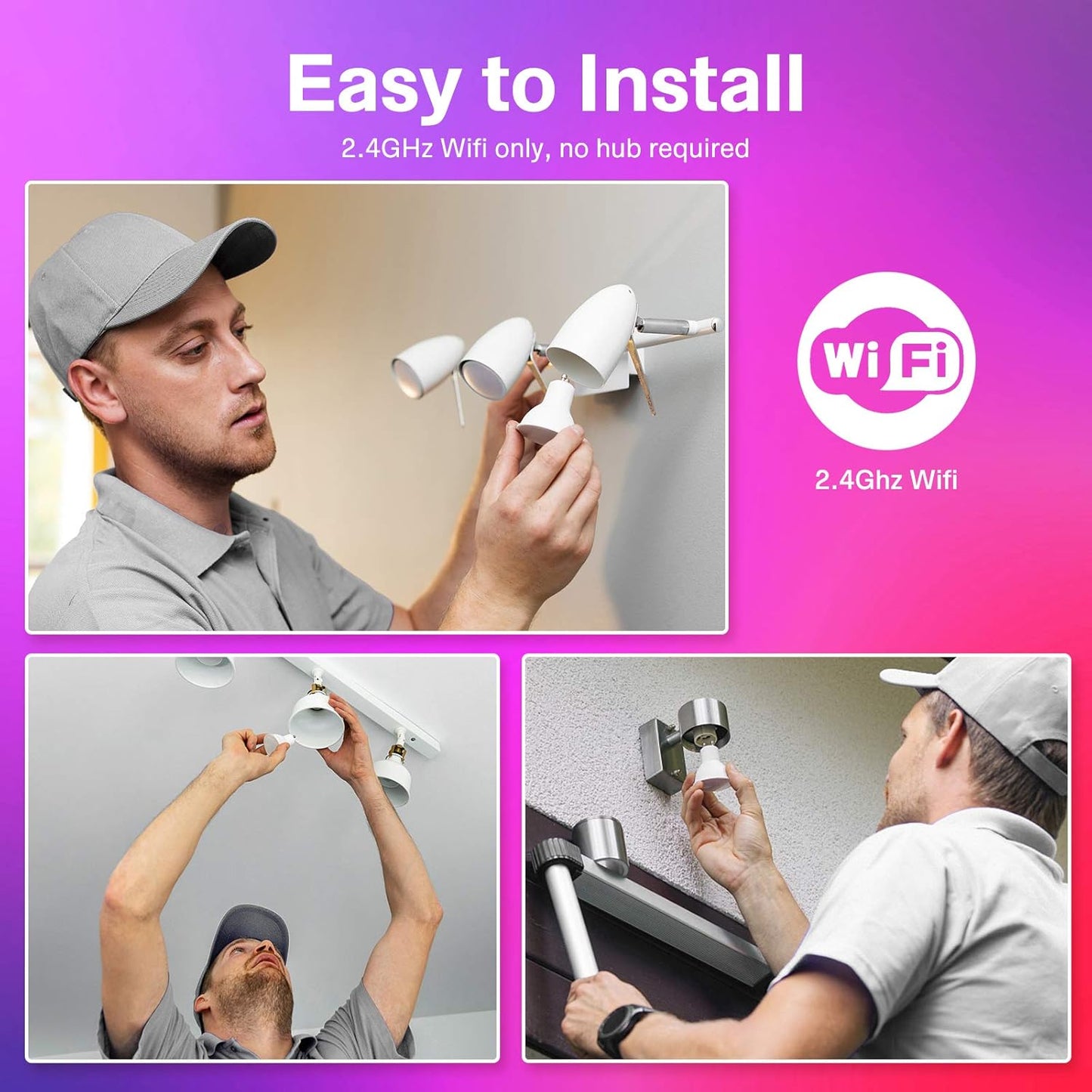 GU10 Alexa, 5W=50W 500LM Decorazione Natalizia GU10 LED, Faretti GU10 Multicolore GU10 Smart WIFI Compatibile Google Home, Lampadina LED GU10 Telecomando APP Controllo Vocale, Timer, 4 Pezzi