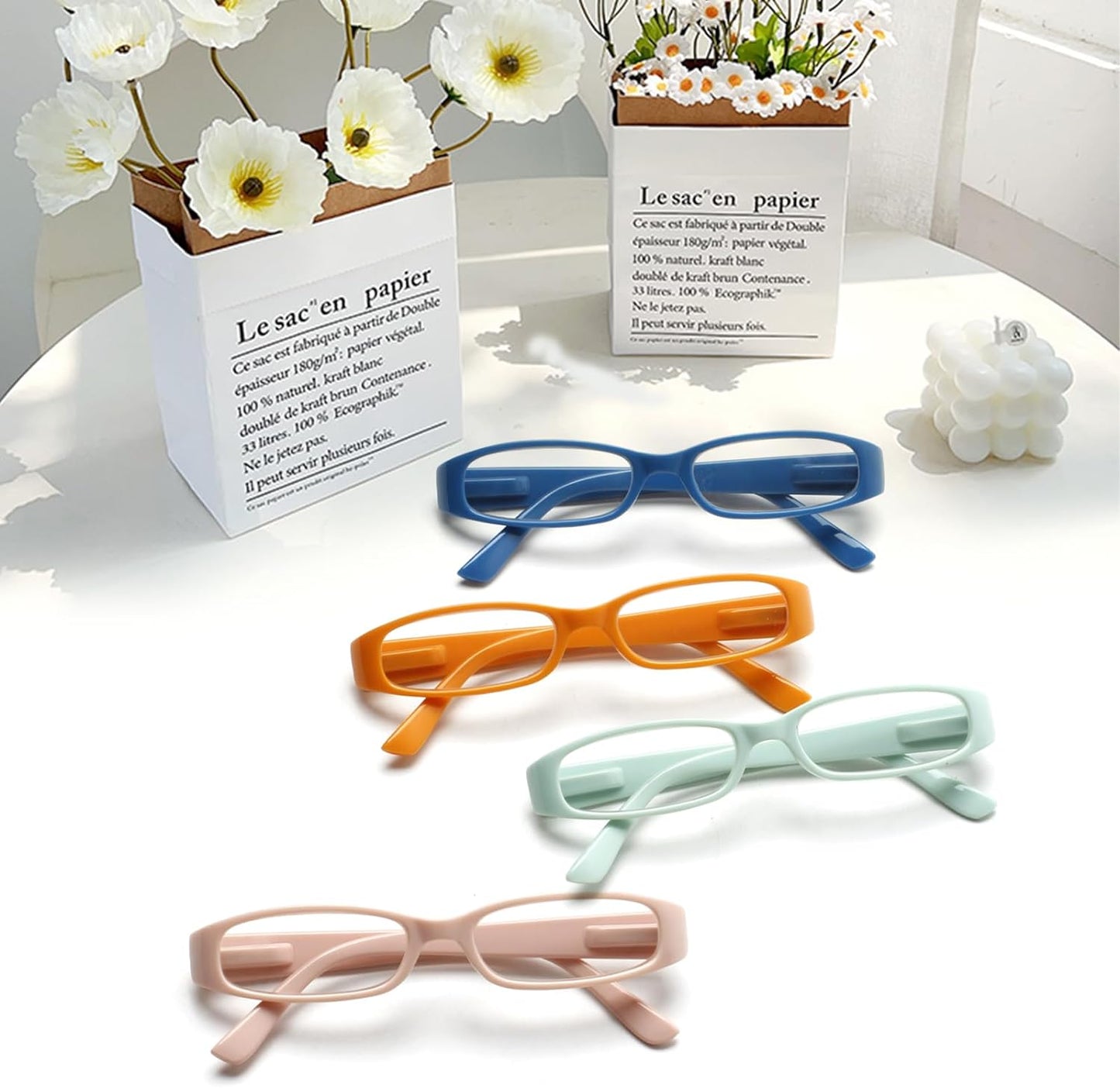 Confezione Da 4 Occhiali Da Lettura Da Donna Moda Primavera Cerniera Lettore Con Motivo Stampa Occhiali Da Donna (4 Colori Miscelati-3, 0,50, X)