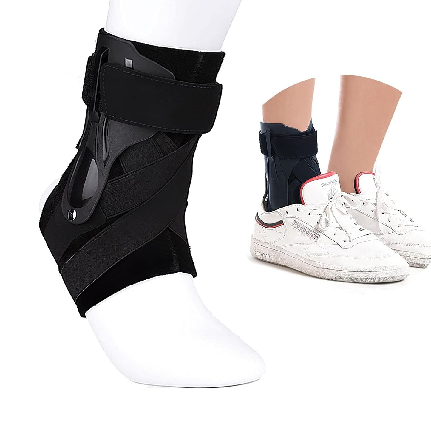 Fascia per Caviglia, Regolabile, per Caviglia E Caviglia, Con Tavola in PE, Resistente, Stabilizzazione Della Caviglia, Con Chiusura in Velcro, per Uomo E Donna, per Dolori Alla Caviglia, (M)