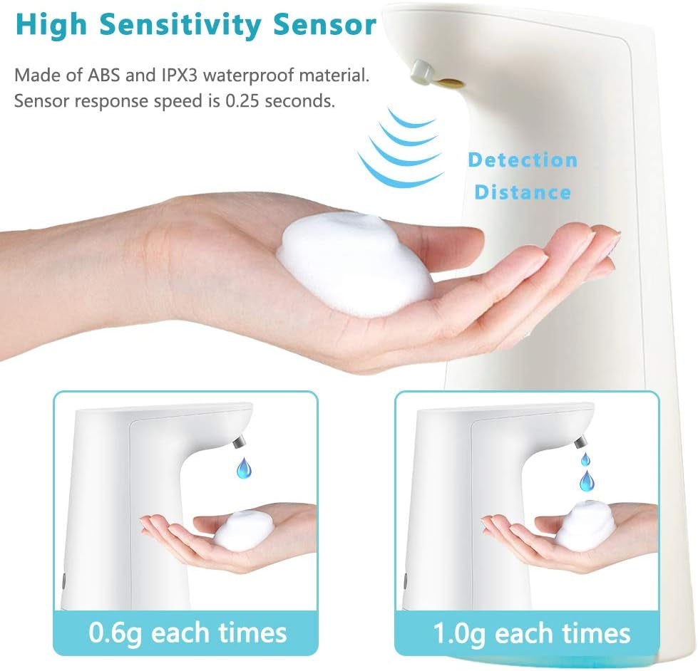 Dispenser Sapone Automatico, Dispenser Sapone 250Ml Con Sensore a Infrarossi Senza Contatto E Base Impermeabile per Bagno E Cucina