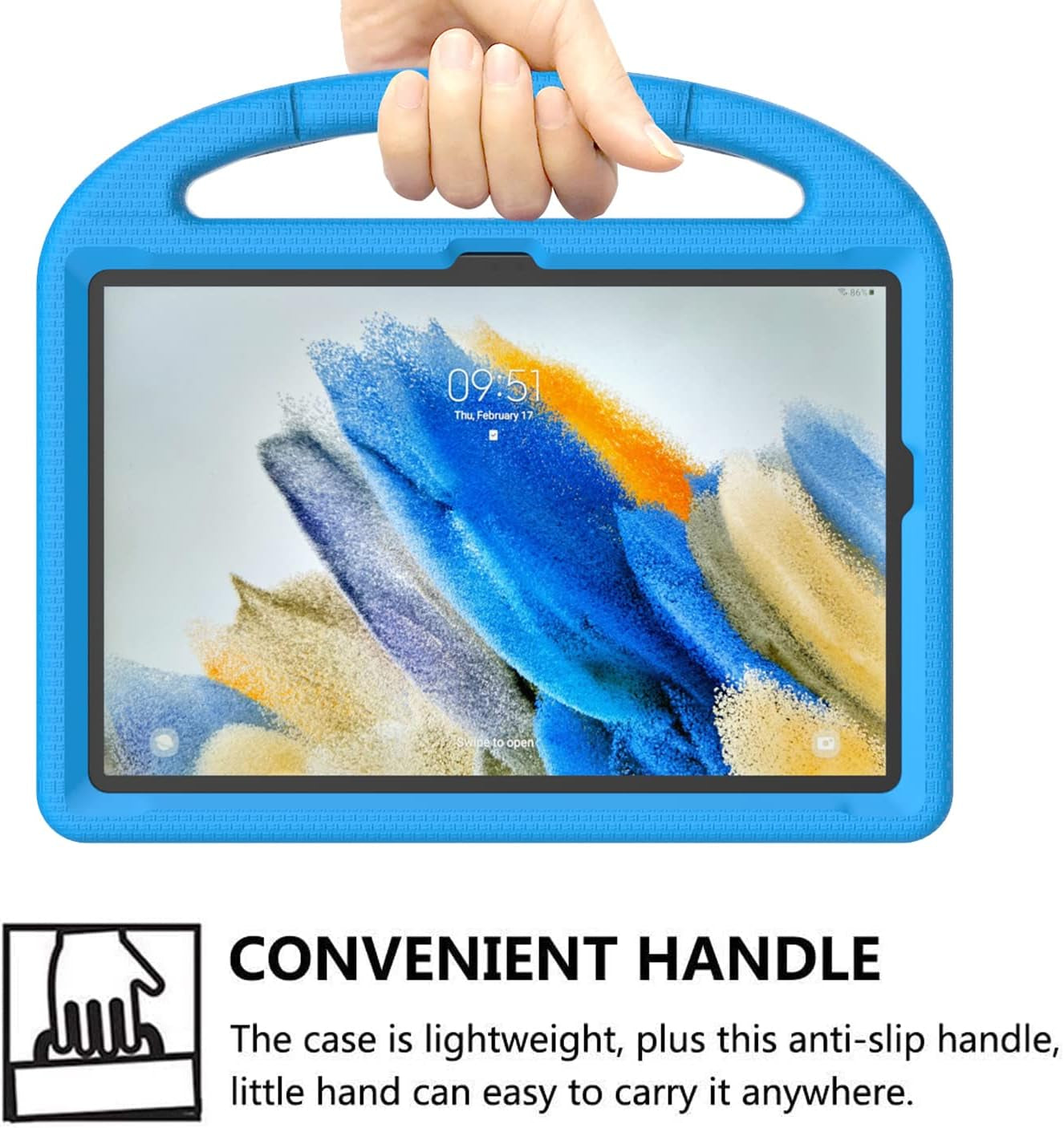Custodia Bambini per Samsung Galaxy Tab A8 10.5 Pollici 2022, Custodia Leggera Antiurto per Bambini Con Impugnatura E Supporto per Tablet Galaxy A8 10.5 Pollici (SM-X200/X205/X207) - Blu