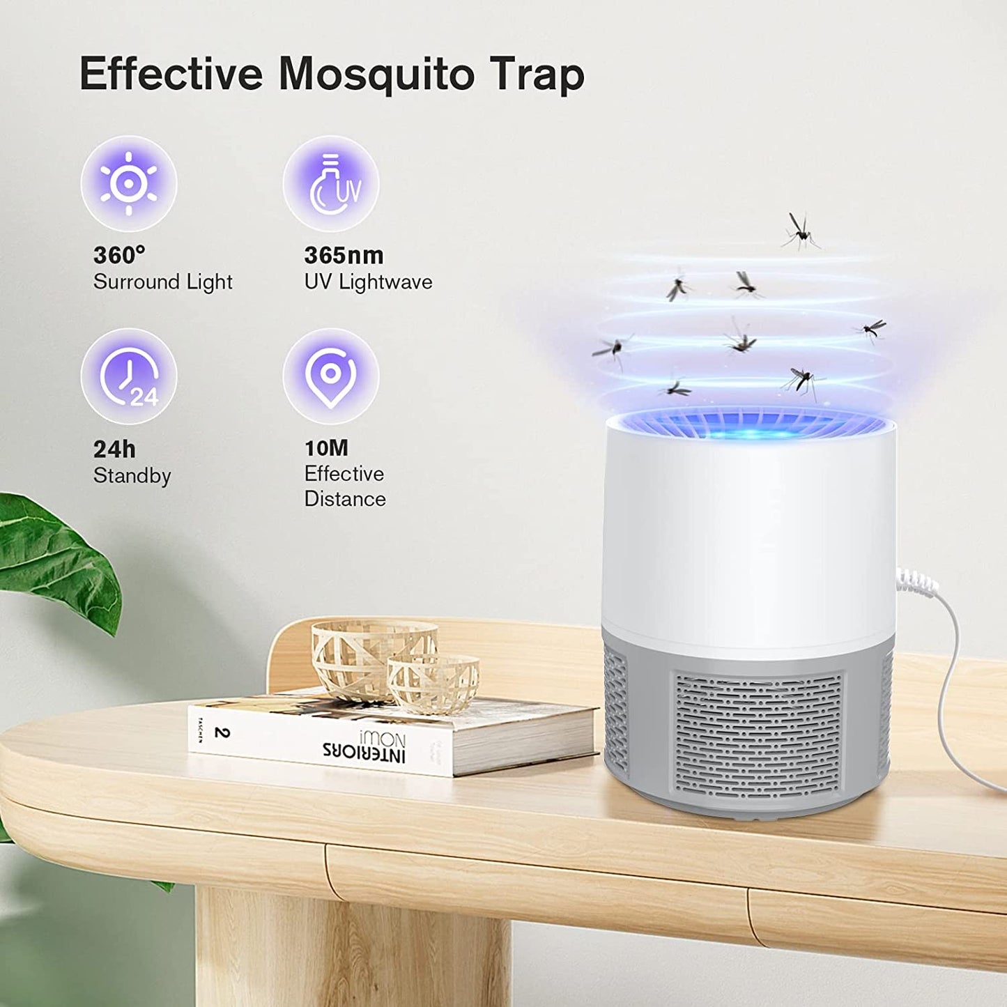 Insetticida Elettrica, USB Elettrica, Trappola per Mosche, Zanzare, Lampada per Zanzare, Lampada Con Luce, per Interni Ed Esterni