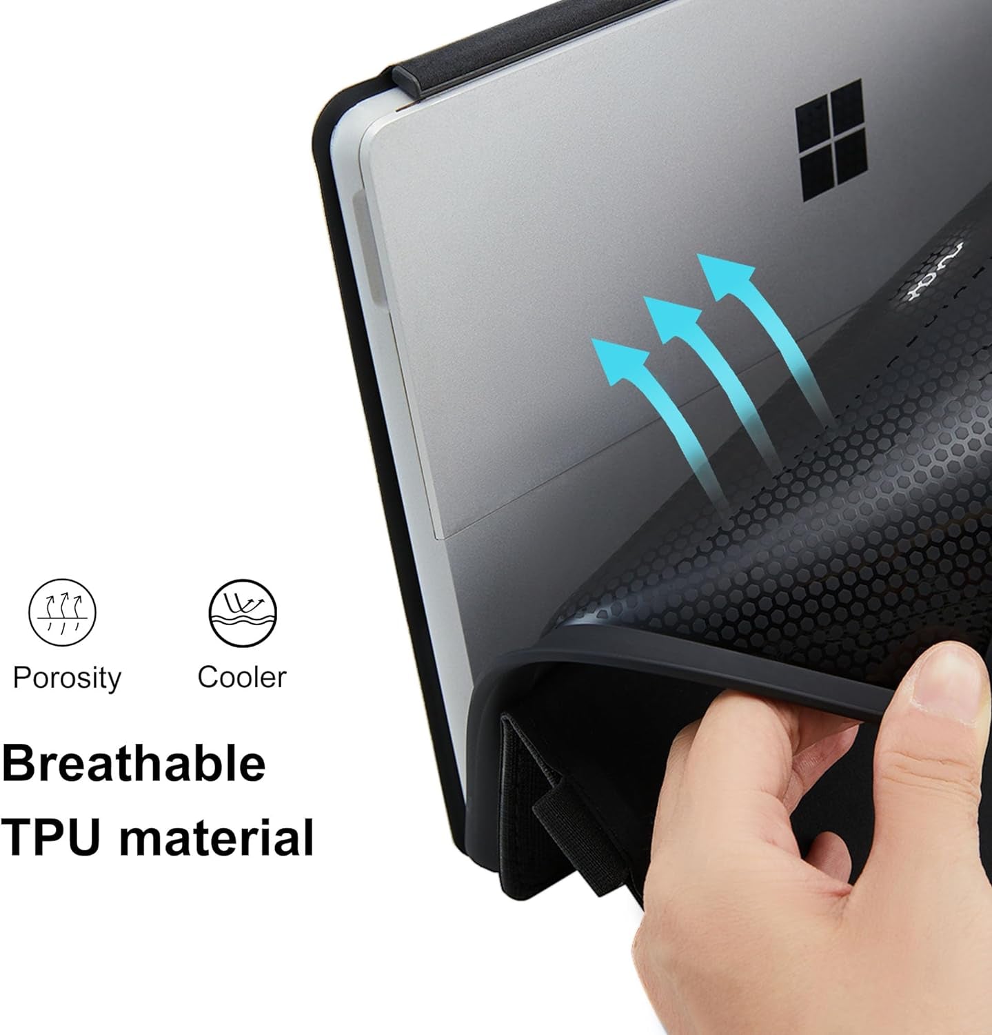 Custodia in Pelle per Microsoft Surface Pro 11 / Pro 10 / Pro 9 13 Pollici (2022), Custodia Protettiva Surface Pro 9 Con Multi Angolo, Cover Compatibile Con Tastiera Con Portapenne Grigio