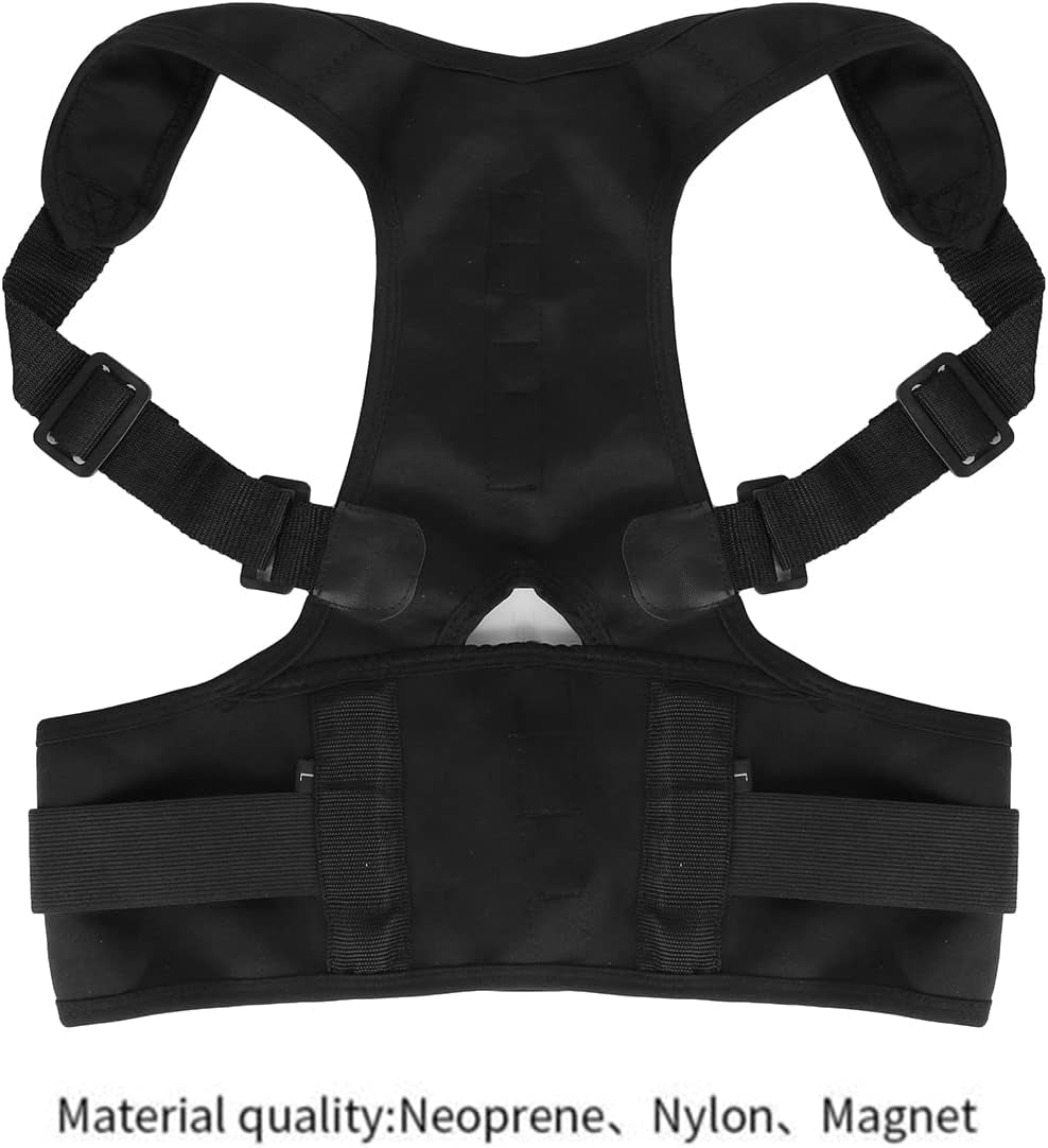 Correttore Posturale Spalle Schiena – MAGNETI (800 Gauss) - Busto Schiena Donna Uomo - Fascia Schiena Correggi Postura Regolabile Raddrizza Spalle - Tutore Reggispalle (Beige, M)