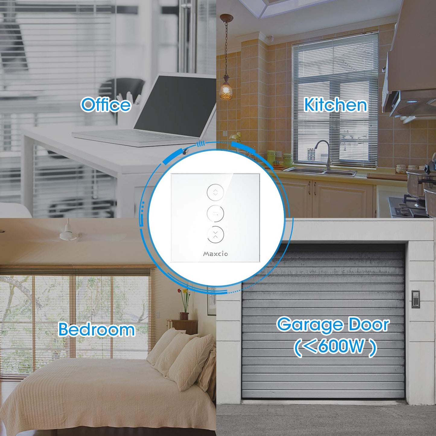 Interruttore per Tapparelle Wlan – Intelligente Controllo per Tapparelle Compatibile Con Alexa, Google Assistant, Siri – Timer per Persiane, Tapparelle, Tenda, Tenda