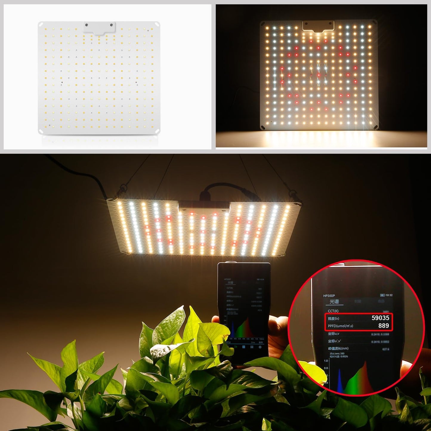 Lampada per Piante, 600W LED Lampada per Piante Con UV E IR, Lampade per Coltivazione Indoor Spettro Completo LED Coltiva Luce Piante Indoor Verdure E Fiori (3000K 5000K 660Nm 730Nm)