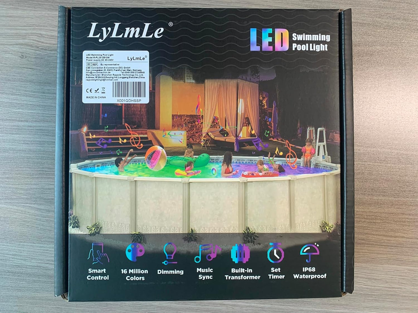10 W - Illuminazione a LED Senza Fili, 12 V Luci per Piscina Sommergibile Con Controllo APP, Dimmerabile, IP68, Impermeabile, Lampada Magnetica Con 8 M Cavo per Piscina Fuori Terra