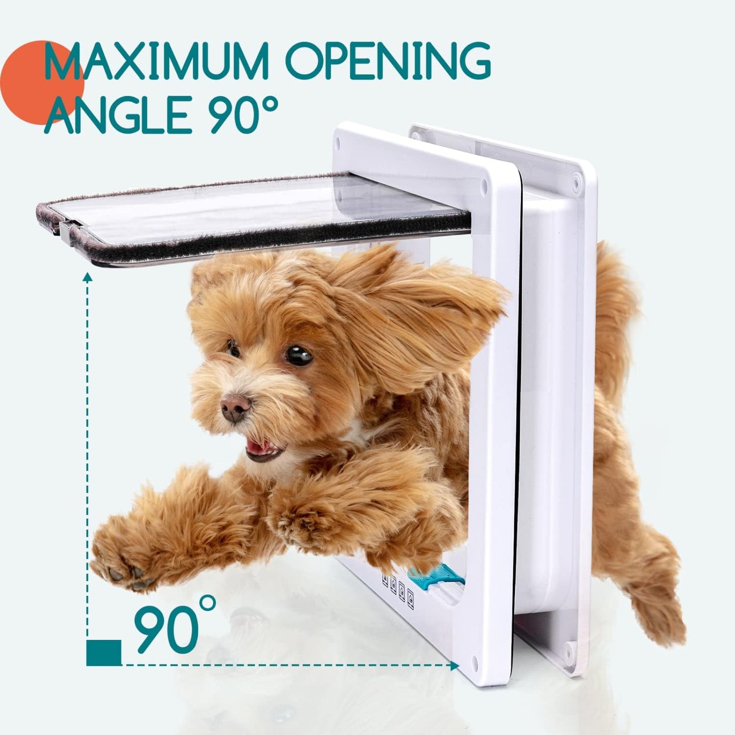 - Gattaiola per Gatti E Cani, Porta per Gatti a 4 Vie Con Magnete, Entrata E Uscita Controllabile Porta Scorrevole per Finestra Di Sicurezza per Animale Domestico (Bianca, XL)