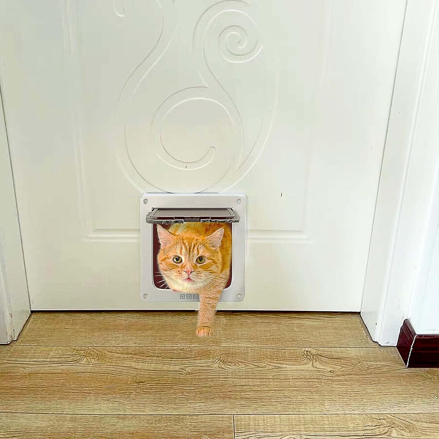 Gatto Con Chiusura a 4 Vie, Porta per Animali Domestici, Gatto/Cane Con Tunnel