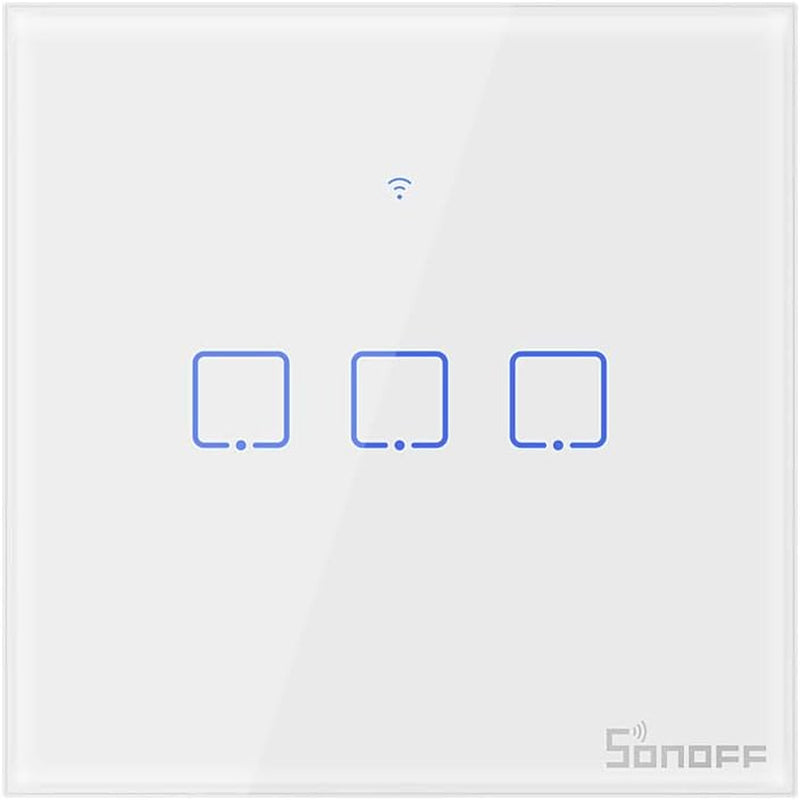 Interruttore Intelligente, Touch T0 3Gang Luce Controllo Wireless Wifi Da Muro, Interruttore a 1 Canali per Soluzioni Di Automazione Della Casa Intelligente, Funziona Con Alexa (EU Type,1-Way)