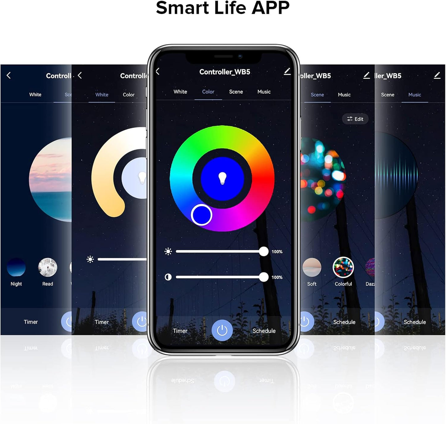 WB5 Controller LED Wifi Bluetooth 5 in 1 Sincronizzazione Automatica, Compatibile Con Alexa/Google Home/Tuya Smart Life APP Controllo per Strisce LED Monocromatiche RGB RGBCCT RGBW DC12-24V