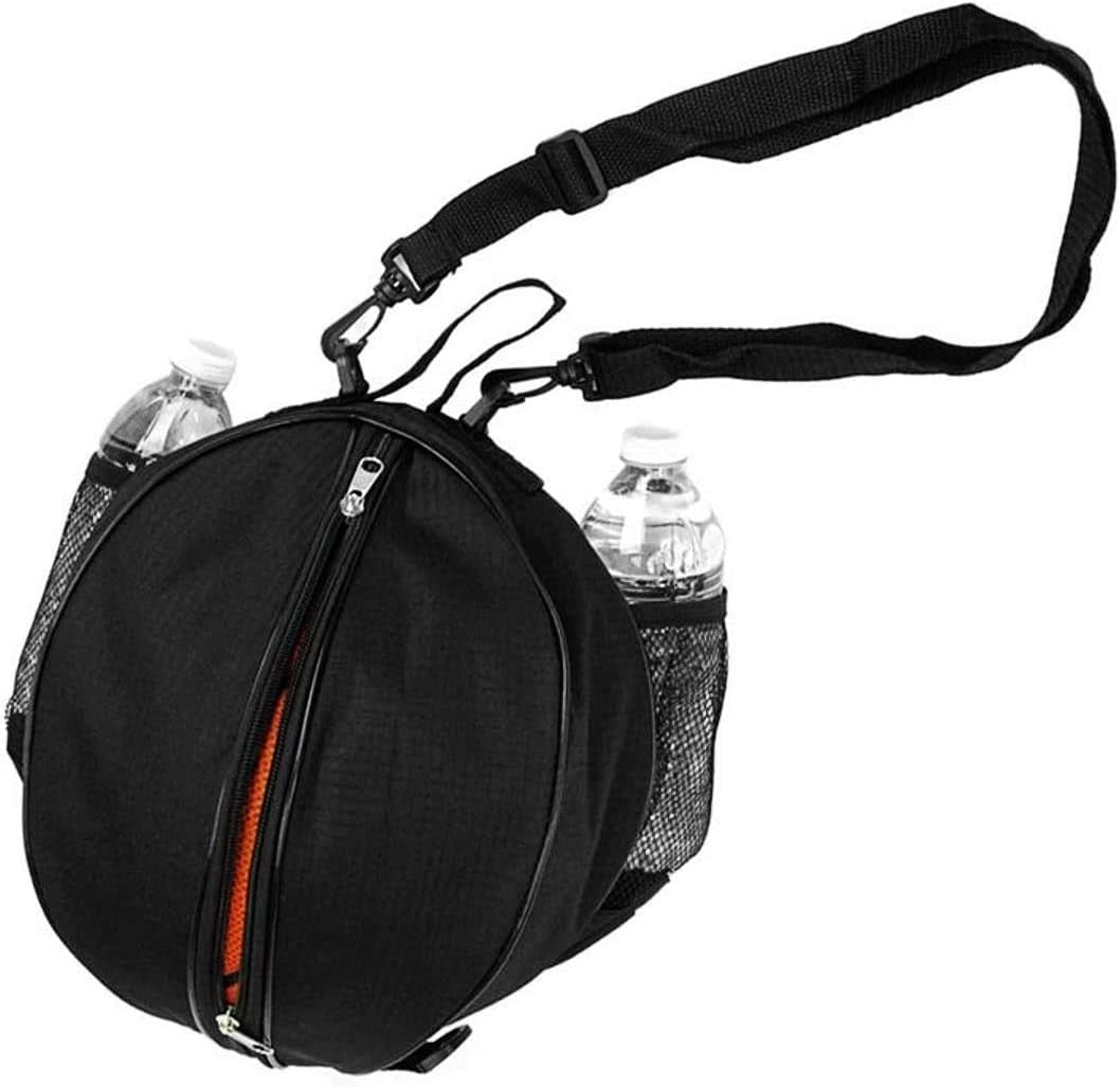 Borsa a Tracolla Porta Pallone Basket Palla Calcio Pallavolo, Sacchetto Sportivo Con Due Tasche Rete per Borraccia, Zaino Portapalloni Calcio Basket