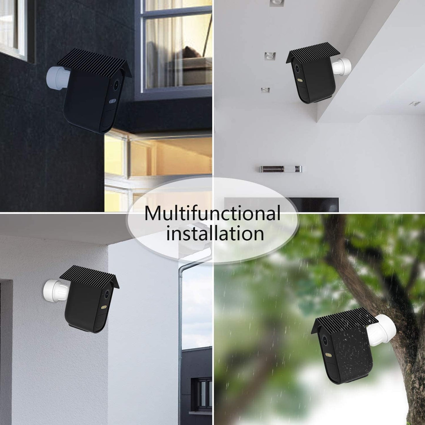 Custodia in Silicone Resistente Alle Intemperie per Eufycam 2C / 2C Pro, 2 Pezzi per Telecamera Di Sorveglianza Domestica, in Silicone Impermeabile, Colore: Nero