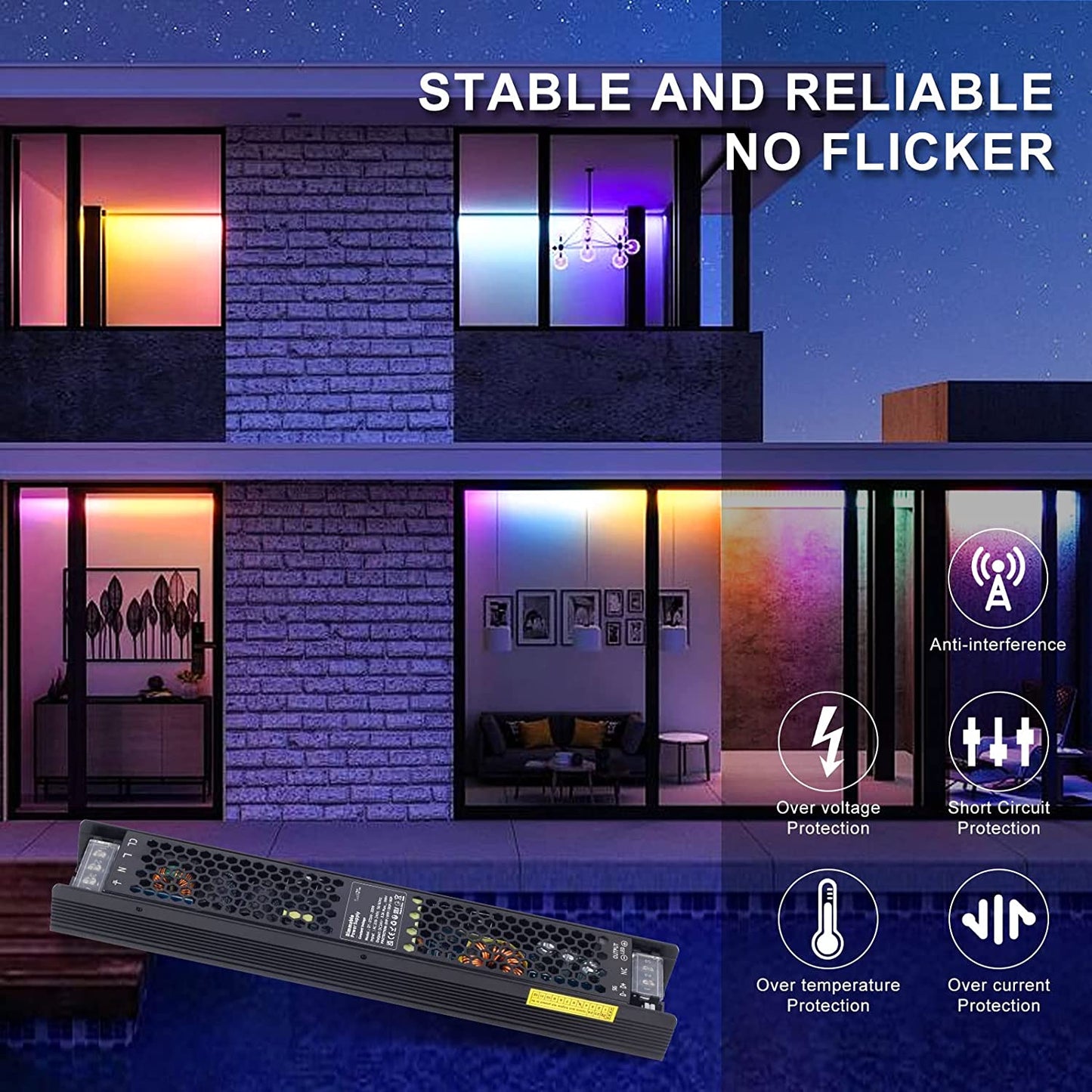 Alimentatore LED 24V Dimmerabile 200W Trasformatore 220 24V 8.3A, Tensione Costante AC a DC Driver, TRIAC & 0/1-10V, Bassa Tensione Switching Adattatore PSU per Strisce LED E Lampadine LED