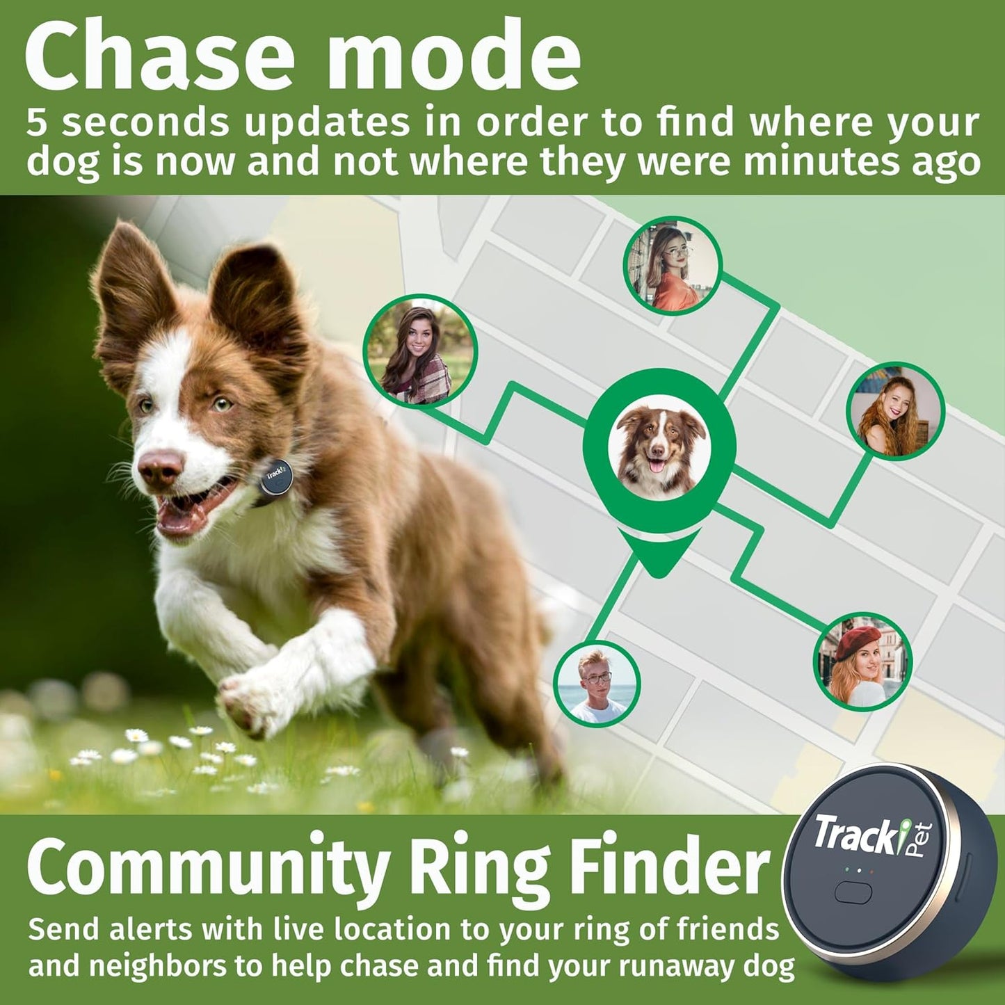 pet Localizzatore GPS per Cani - Abbonamento Richiesto - Localizzatore Localizzatore Mini, SIM Adatto a Tutti I Collari, Localizzazione Live, Portata Illimitata IP67