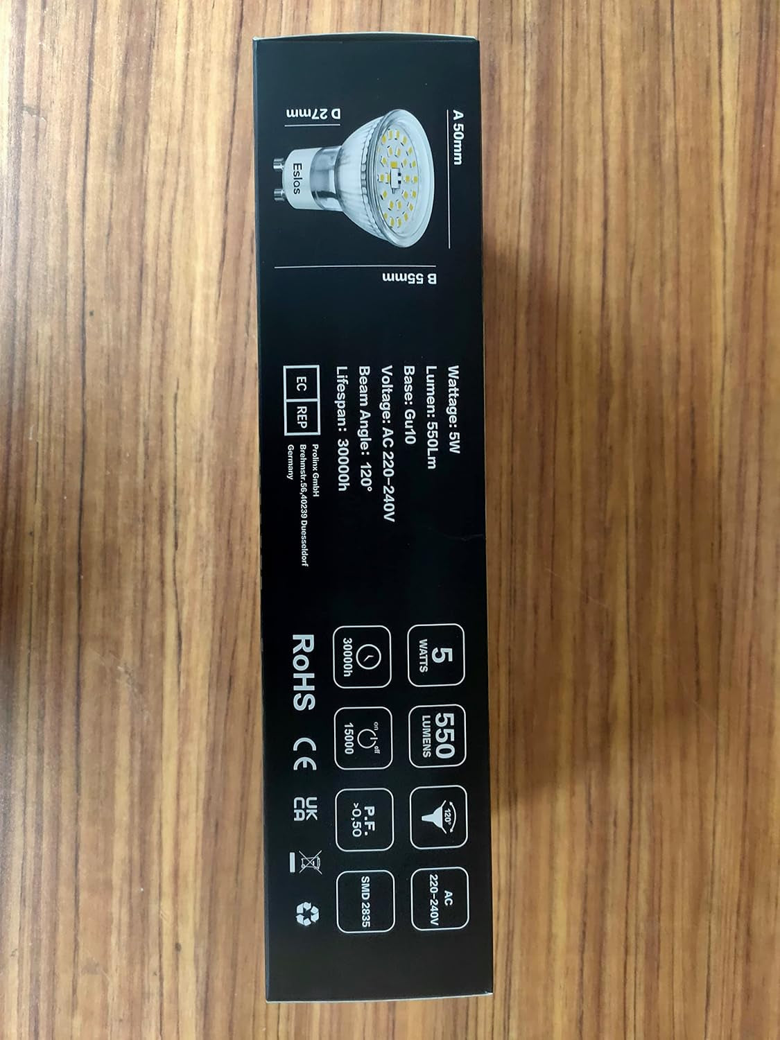 Gu10 LED Bianco Freddo CRI>90, 5W 550Lm, 6000K, Sostituzione Lampadina Alogena 50W, Angolo Di Emissione 120 Gradi, Lampada a Riflettore GU10 LED, Non-Dimmerabile, 10 Pezzi